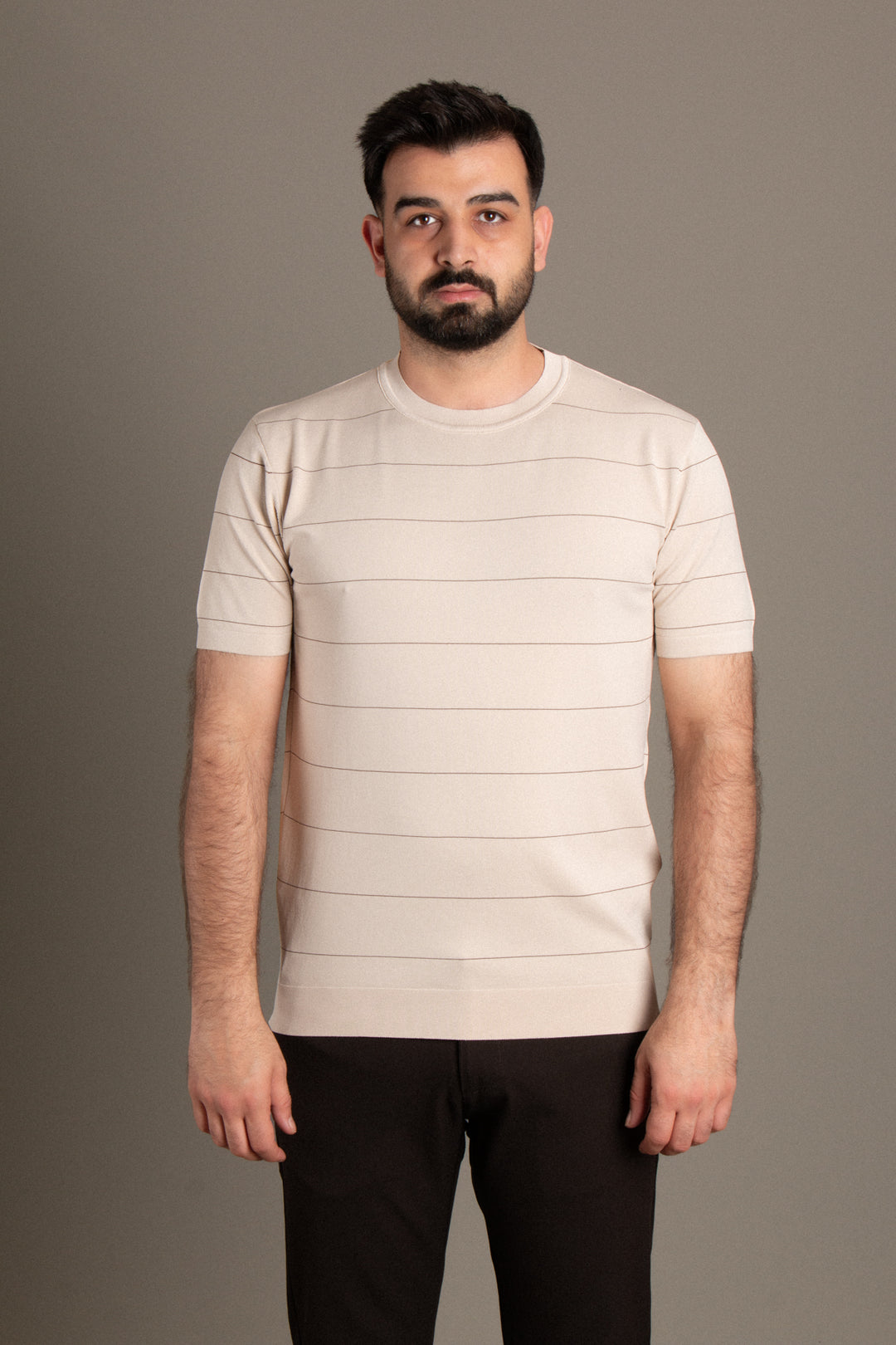 Çizgili Triko T-Shirt