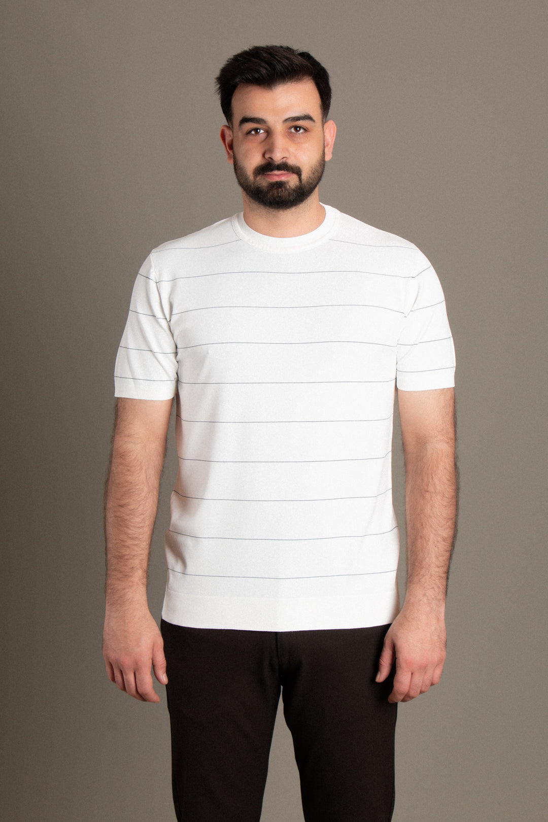 Çizgili Triko T-Shirt