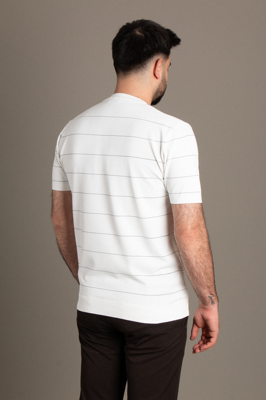 Çizgili Triko T-Shirt