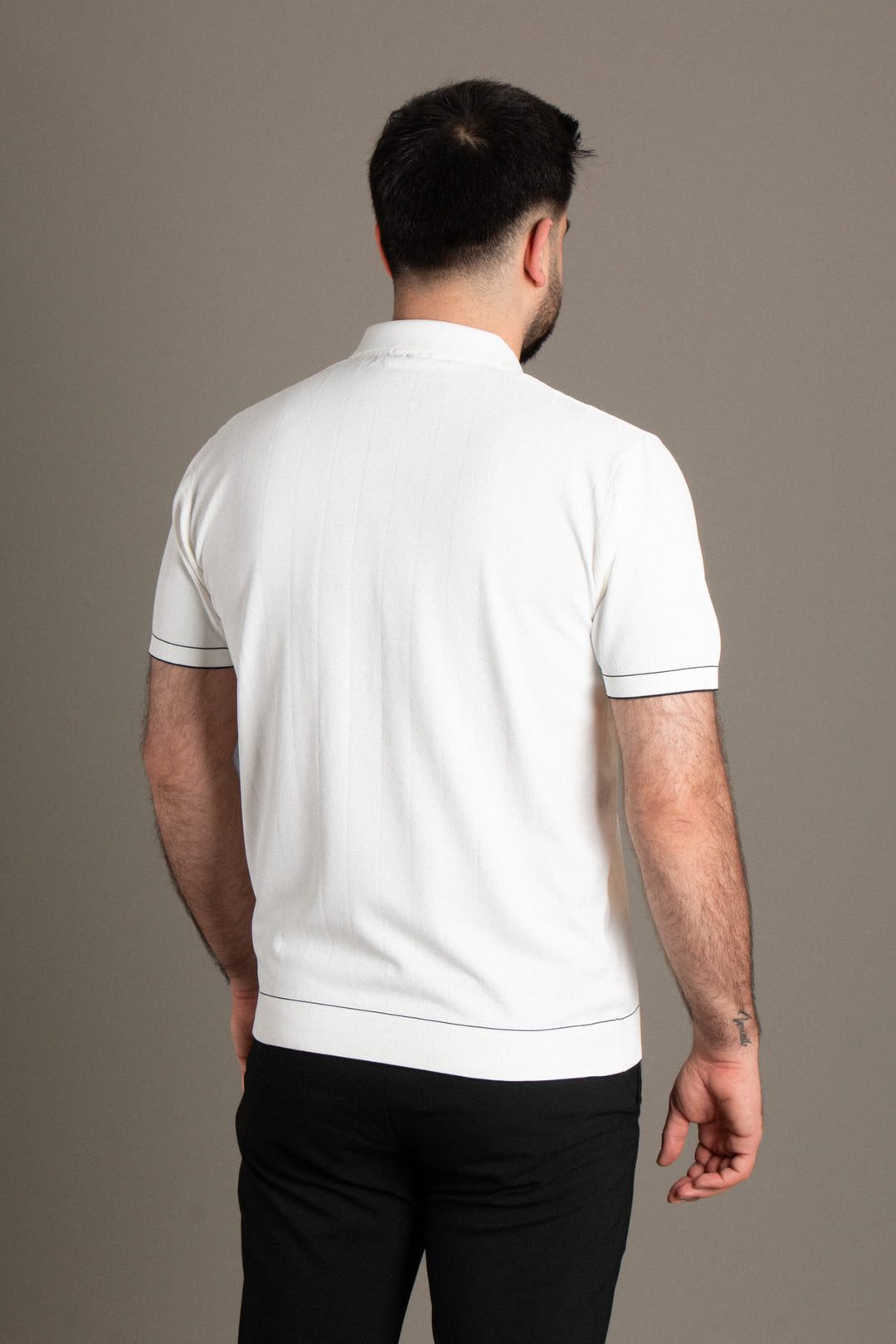 Desenli Dokulu Polo Triko T-Shirt