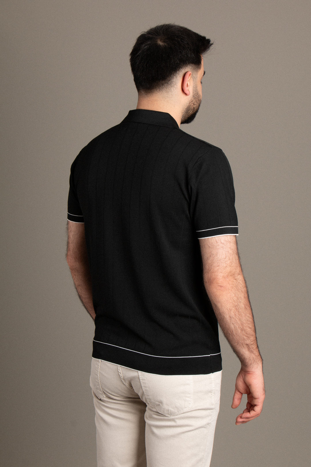 Desenli Dokulu Polo Triko T-Shirt