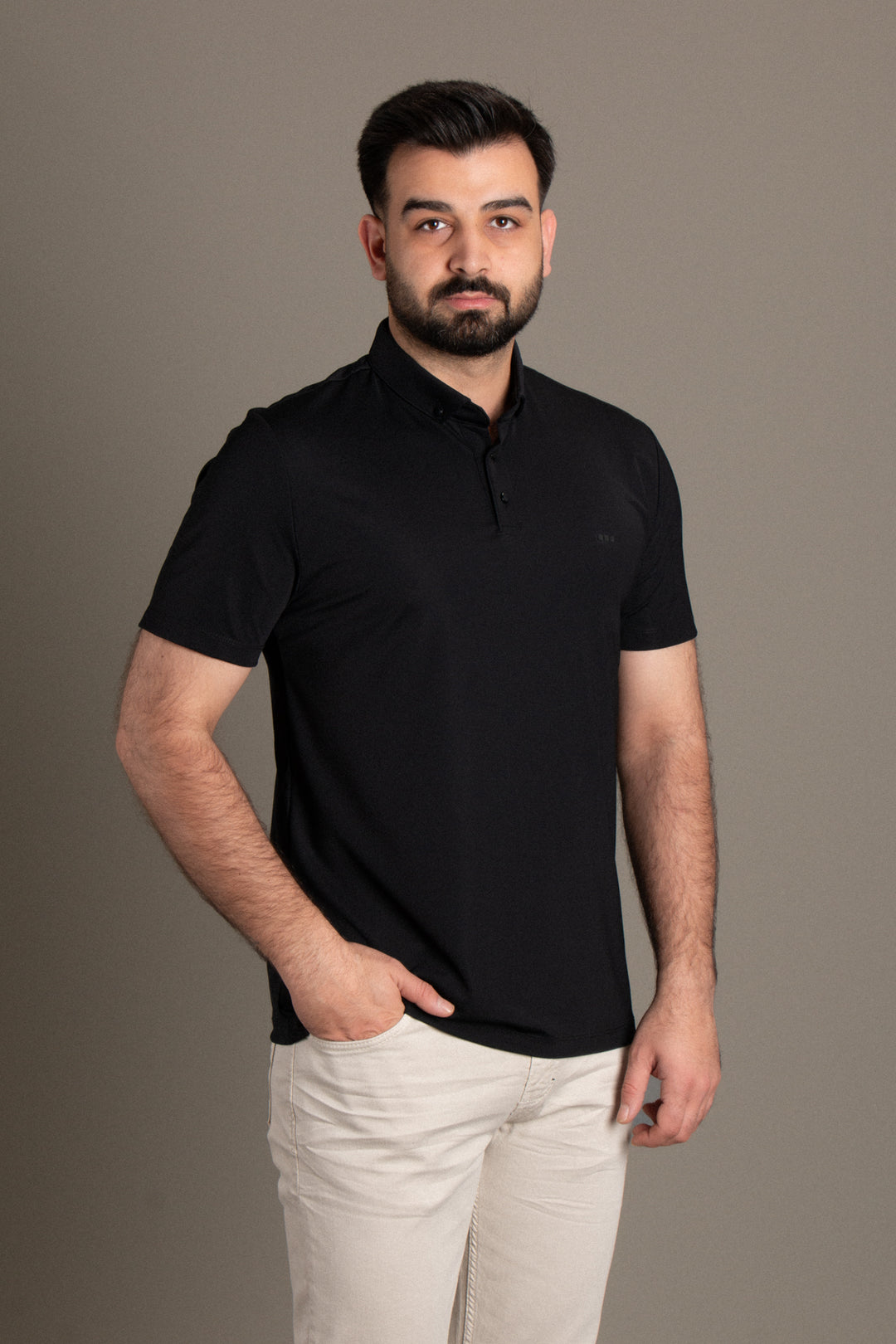 Diagonel Dokulu Polo T-Shirt