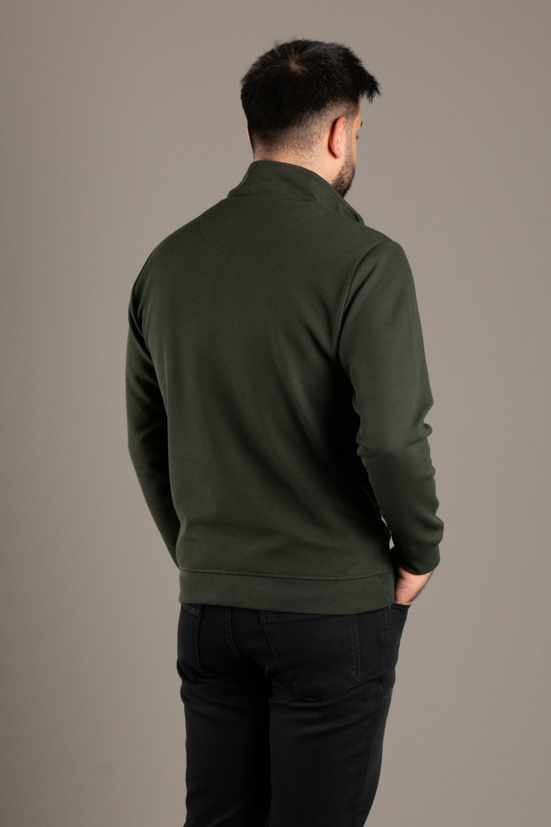 Dokulu Fermuarlı Sweatshirt