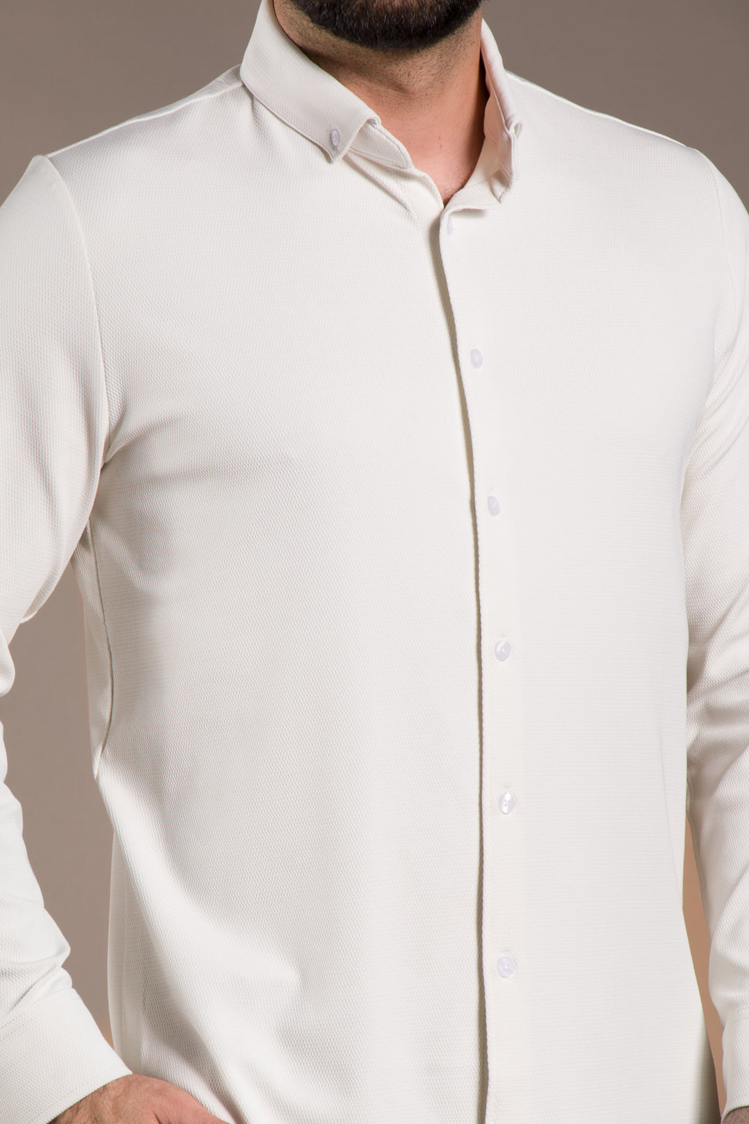 Dokulu Uzun Kol Slim Fit Gömlek
