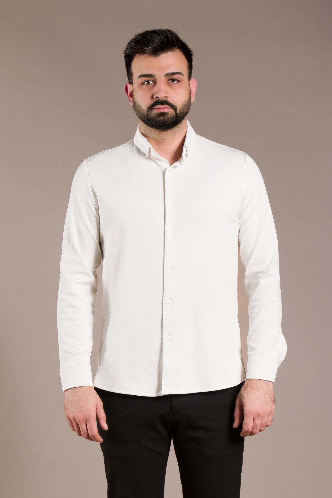 Dokulu Uzun Kol Slim Fit Gömlek