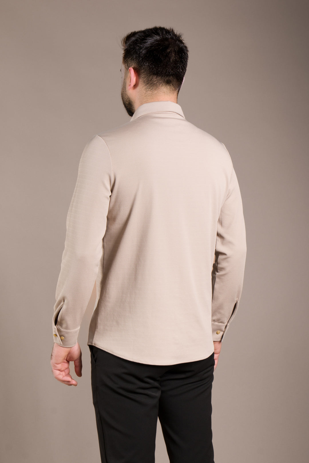 Dokulu Uzun Kol Slim Fit Gömlek