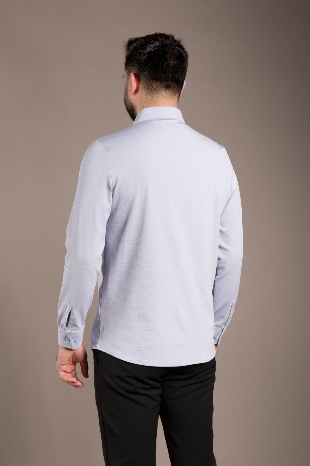 Dokulu Uzun Kol Slim Fit Gömlek