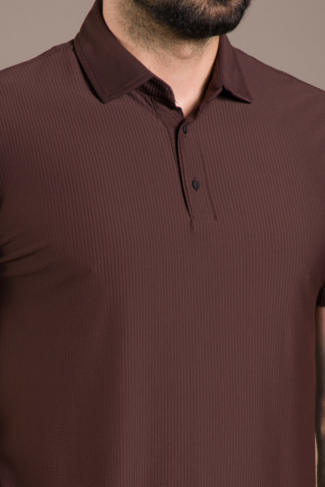 Polo Yaka T-Shirt Çizgi Detaylı