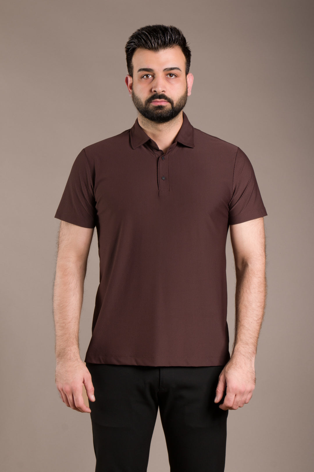 Polo Yaka T-Shirt Çizgi Detaylı