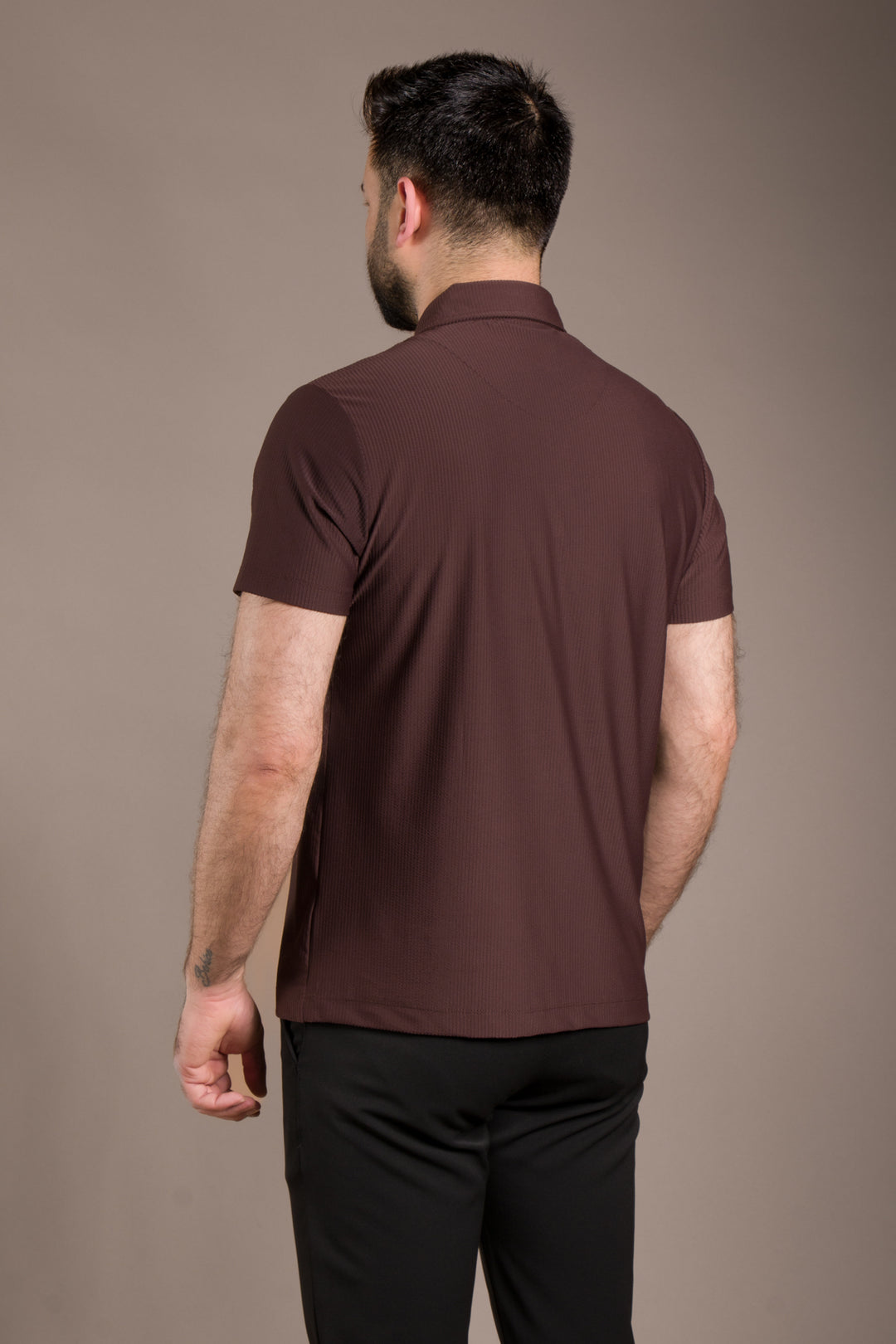 Polo Yaka T-Shirt Çizgi Detaylı