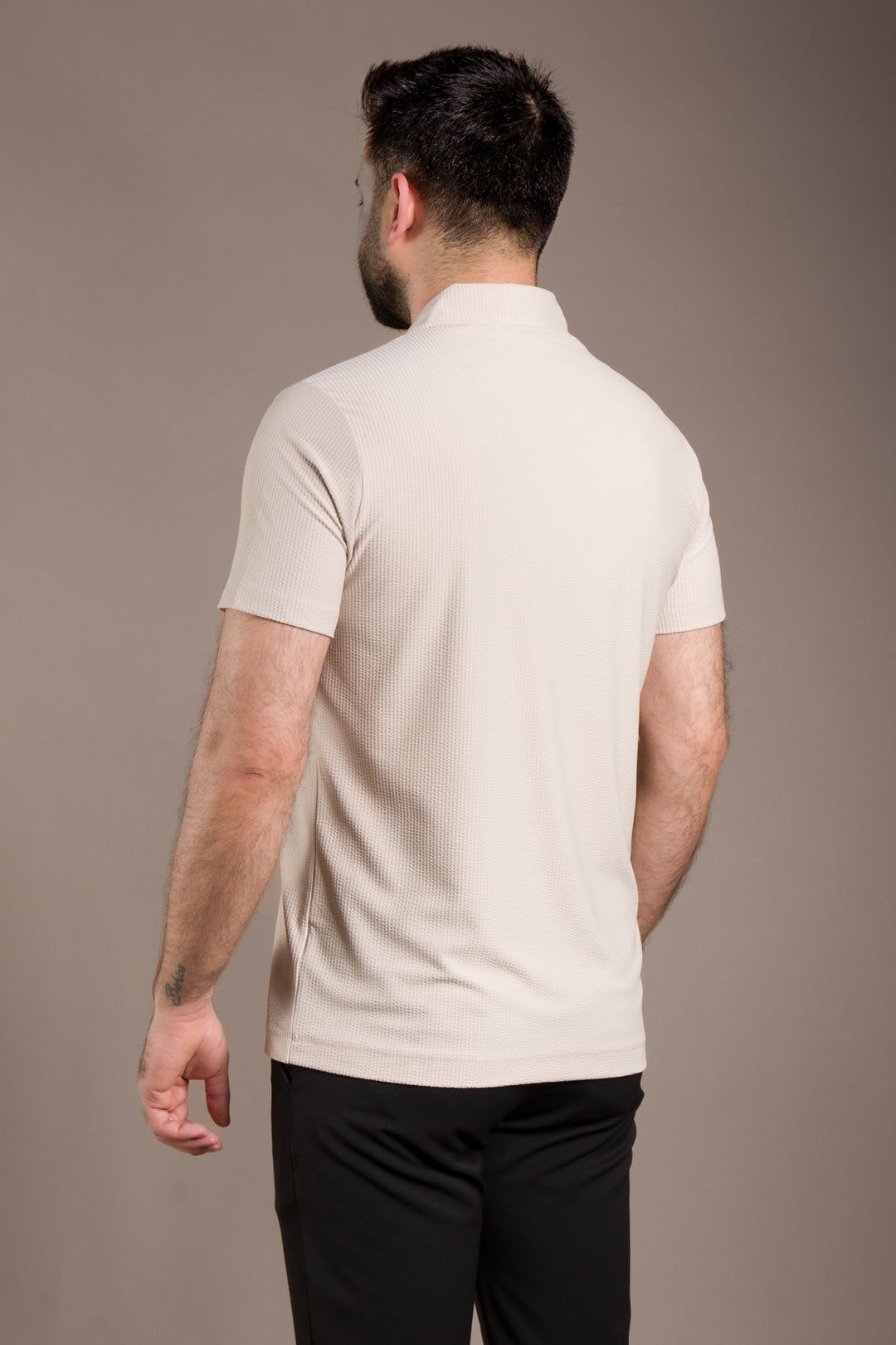 Polo Yaka T-Shirt Çizgi Detaylı