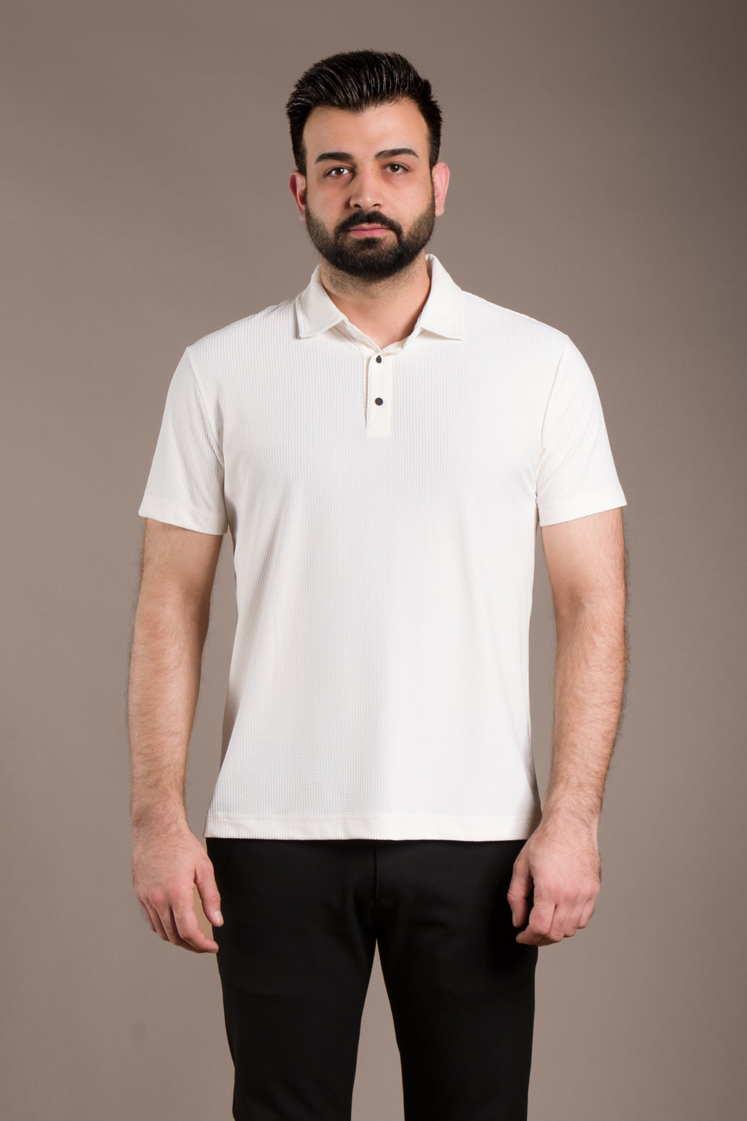 Polo Yaka T-Shirt Çizgi Detaylı