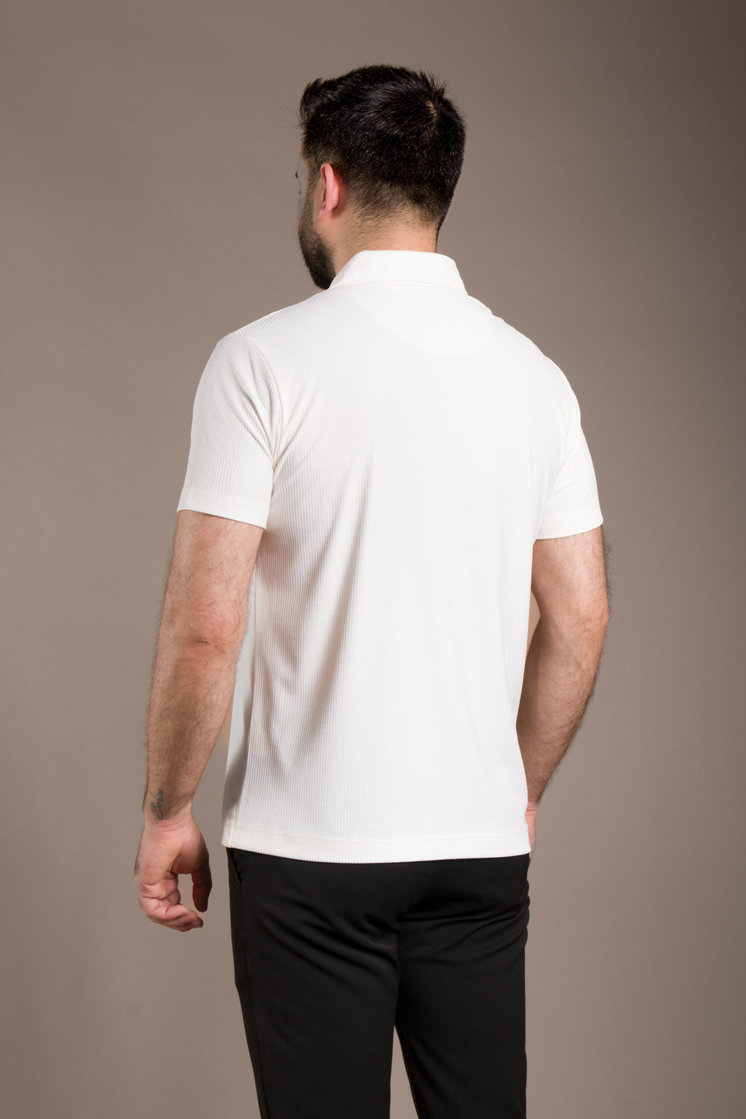 Polo Yaka T-Shirt Çizgi Detaylı