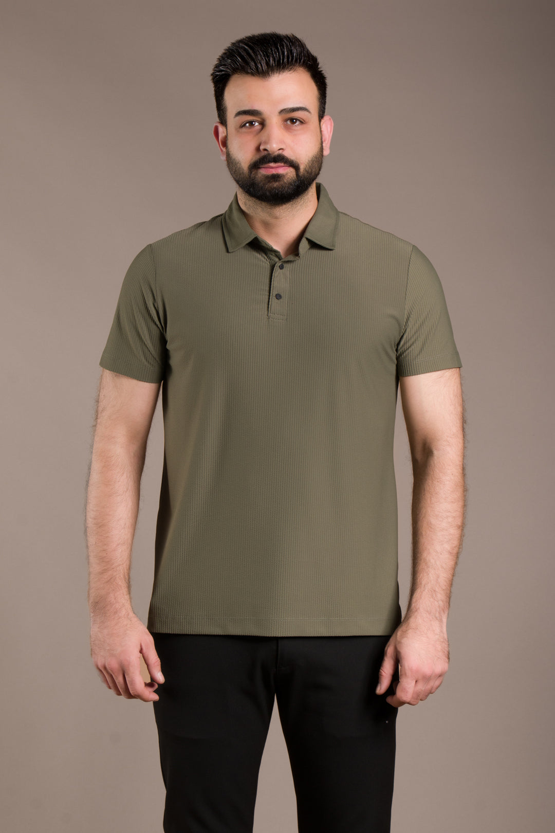 Polo Yaka T-Shirt Çizgi Detaylı