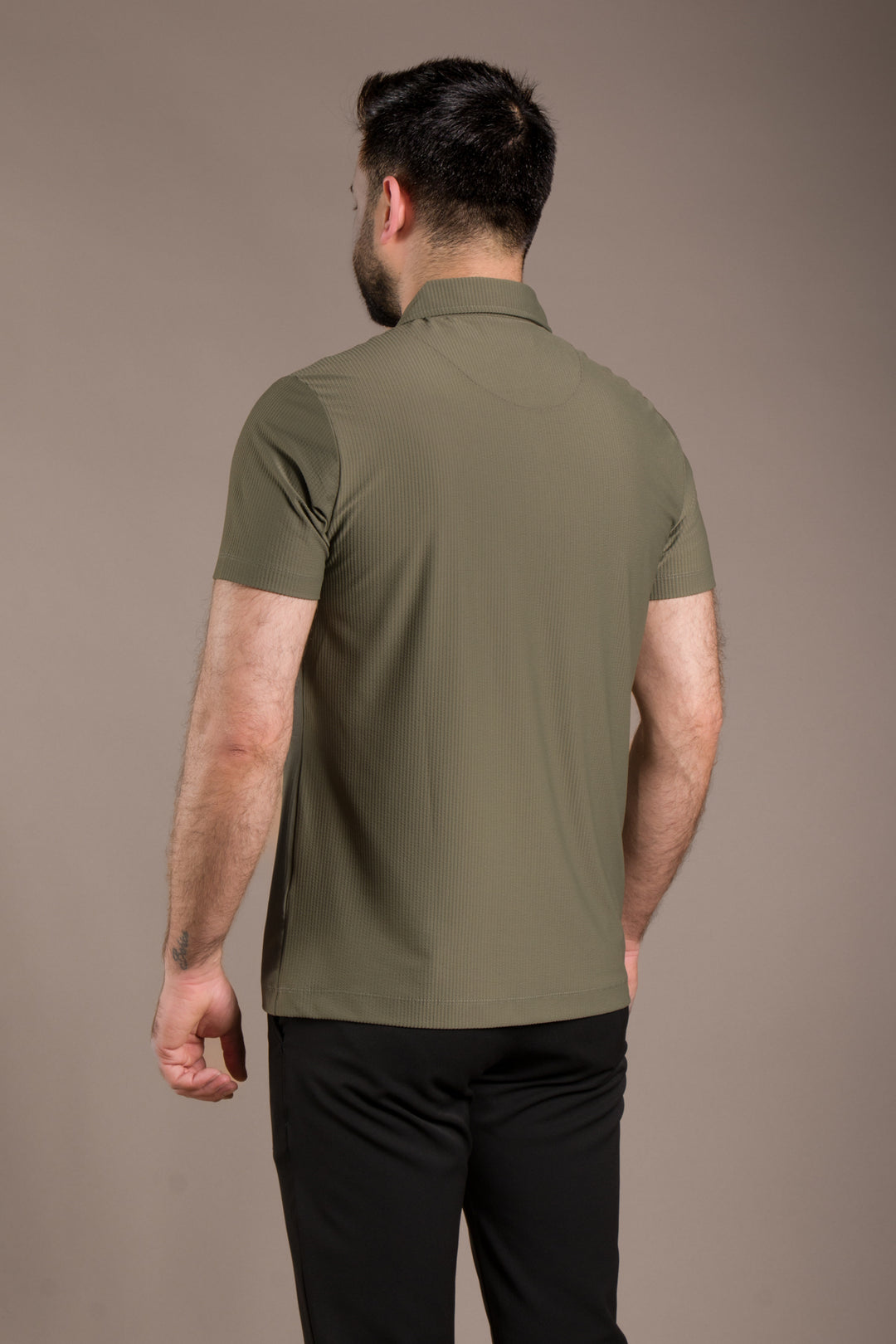 Polo Yaka T-Shirt Çizgi Detaylı