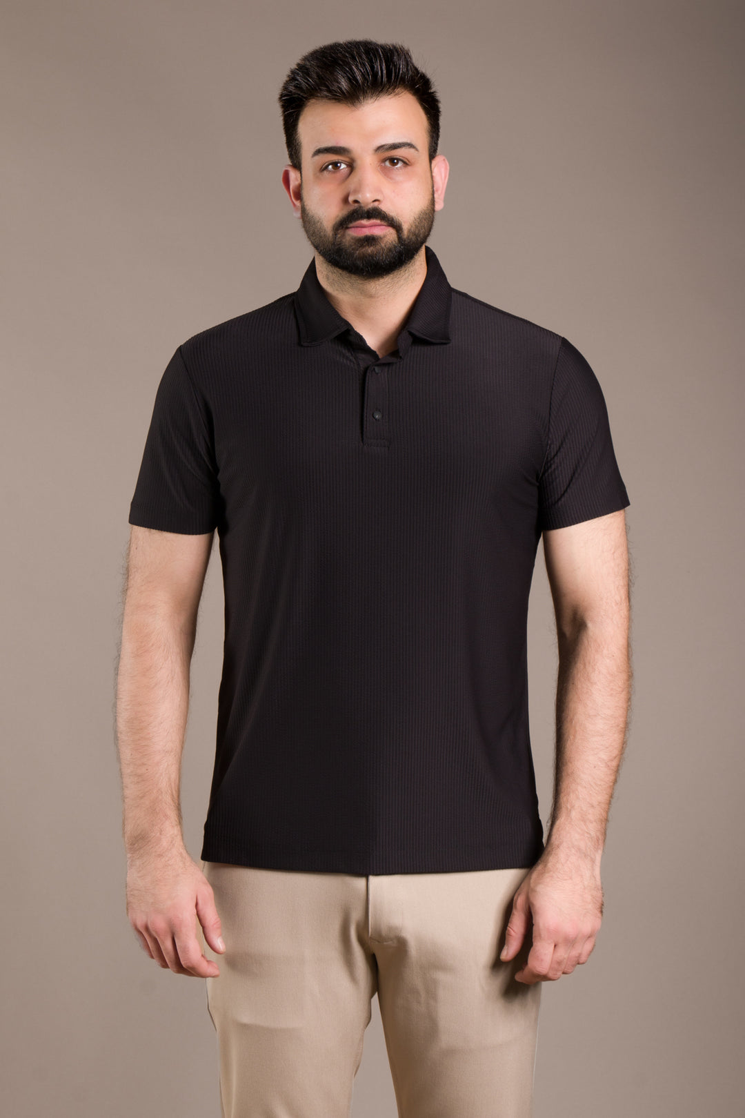 Polo Yaka T-Shirt Çizgi Detaylı