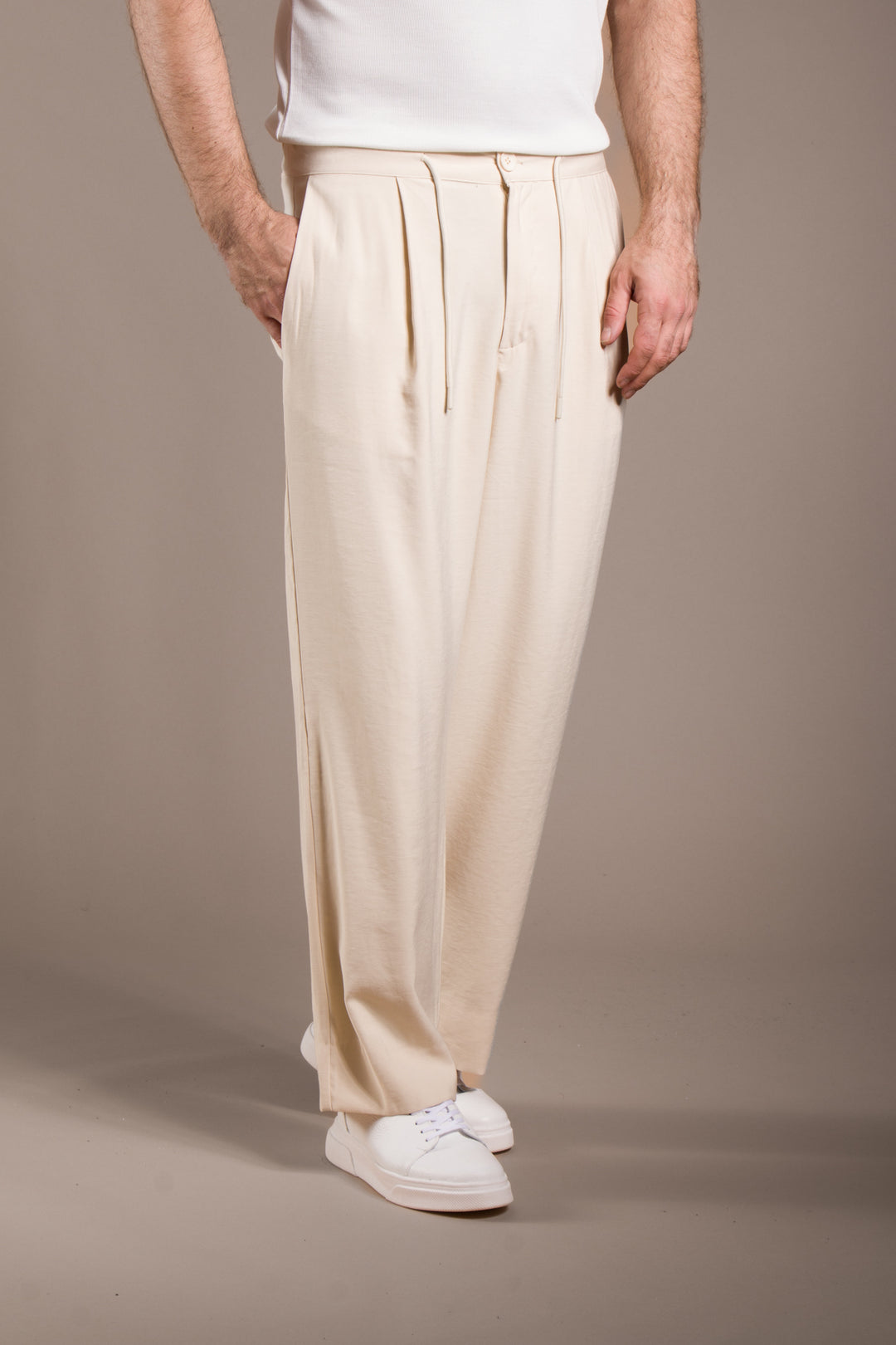 Pileli İpli Baggy Pantolon