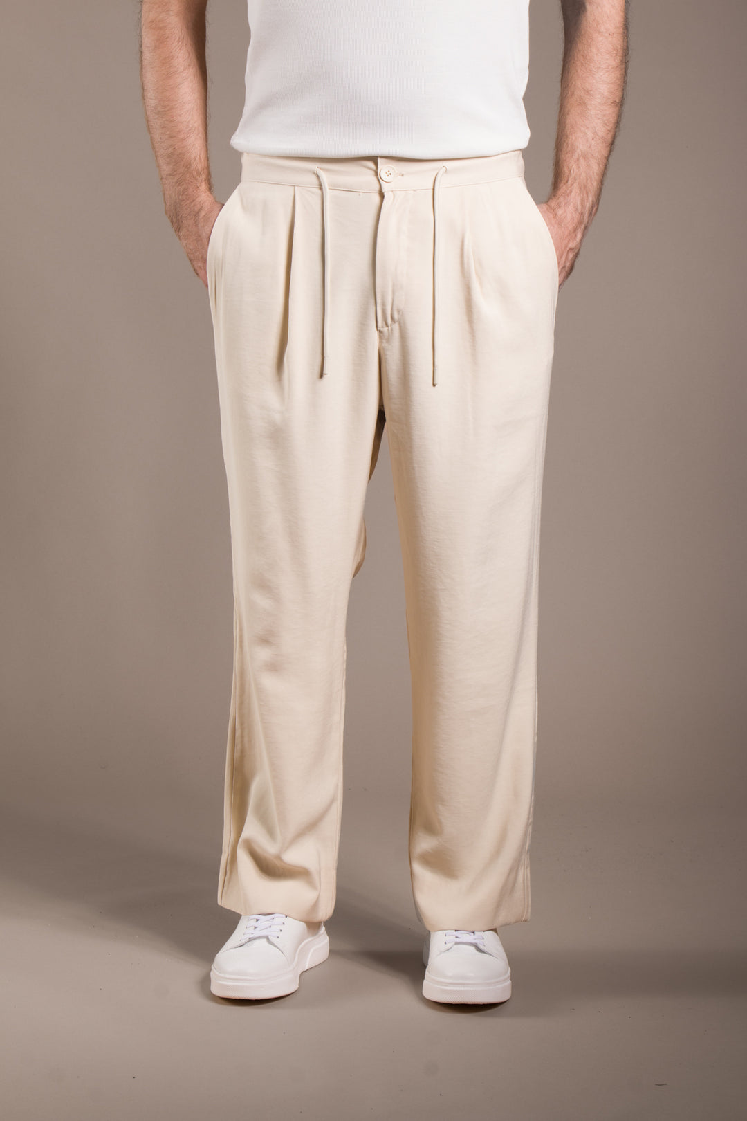 Pileli İpli Baggy Pantolon
