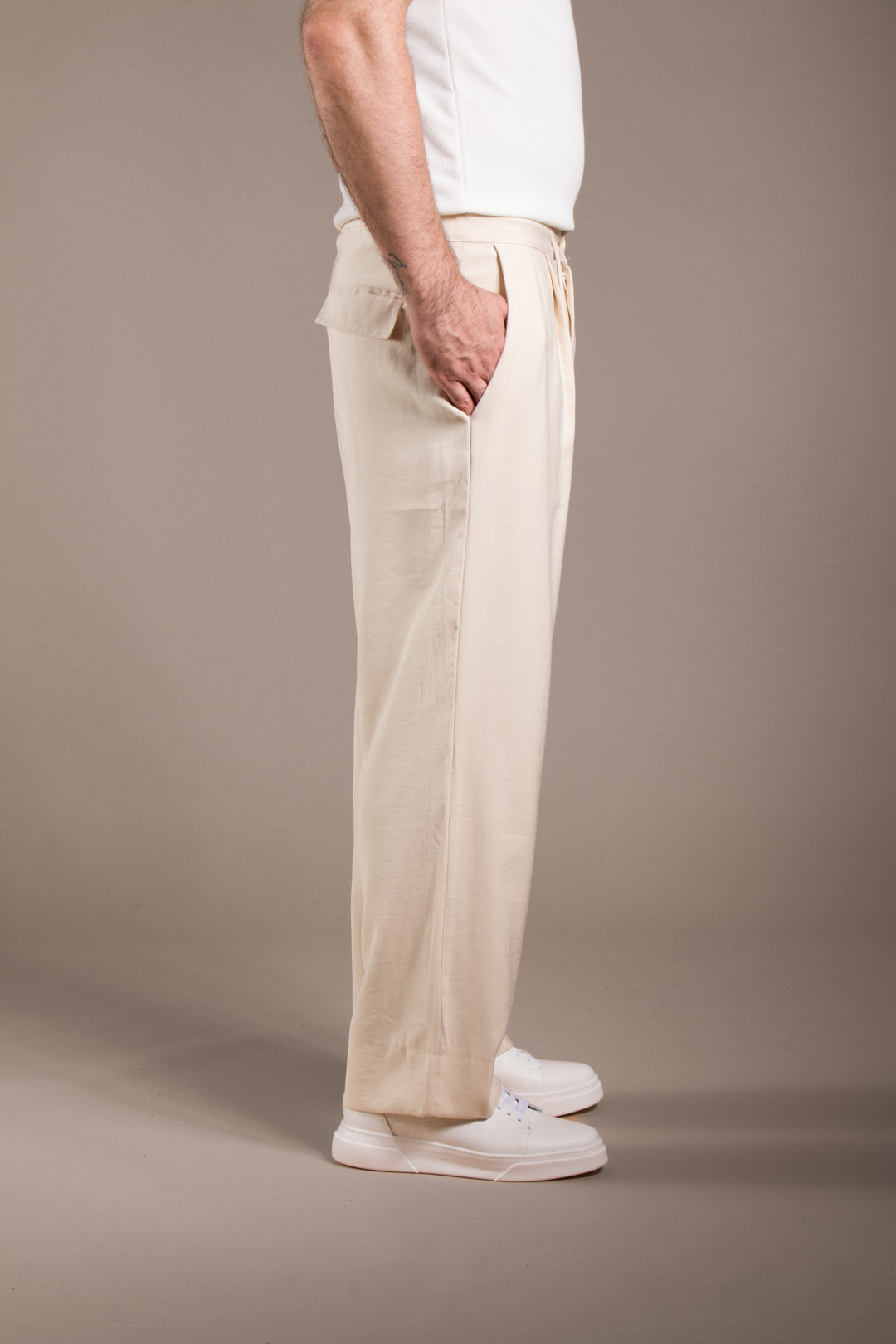 Pileli İpli Baggy Pantolon