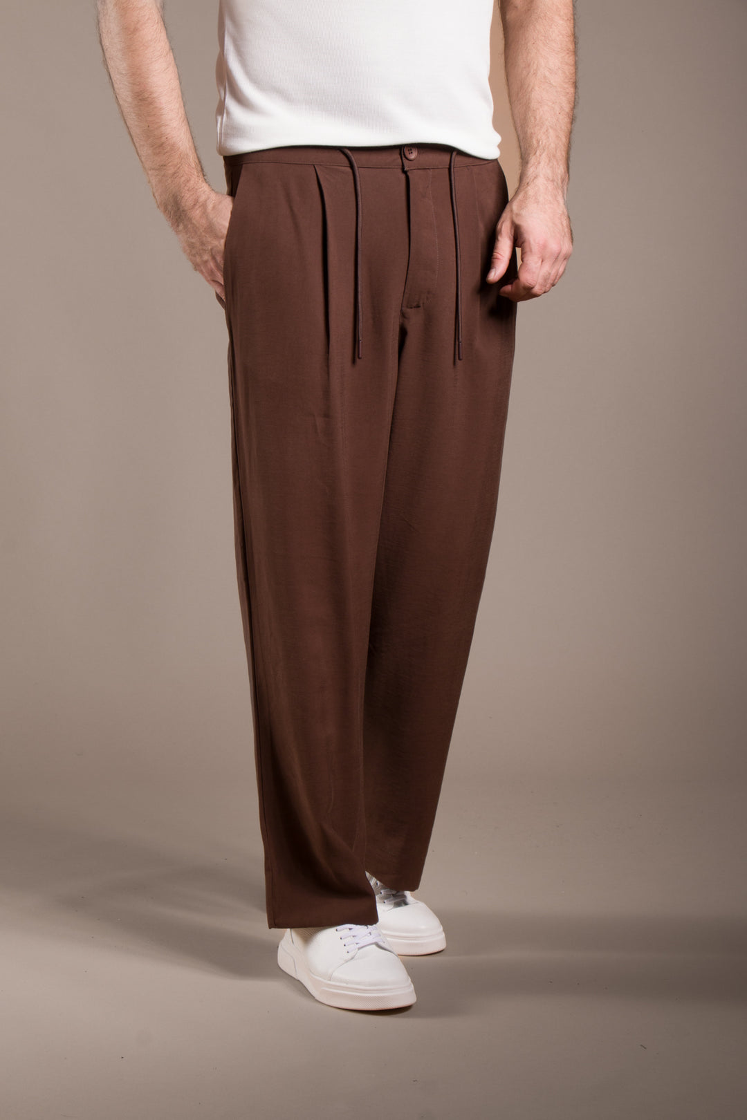 Pileli İpli Baggy Pantolon
