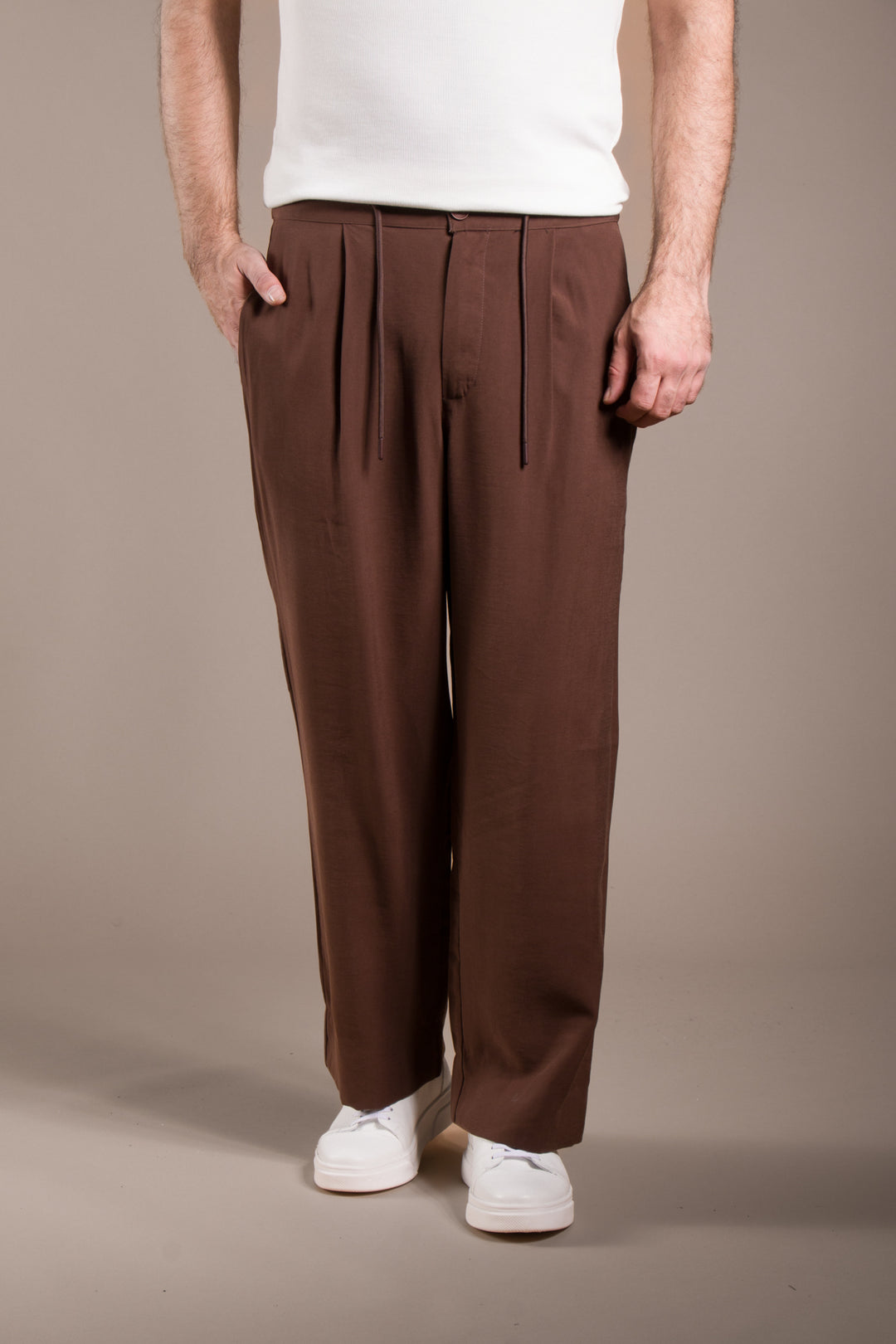 Pileli İpli Baggy Pantolon