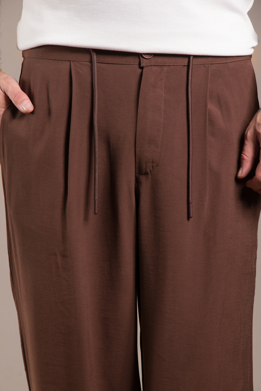 Pileli İpli Baggy Pantolon