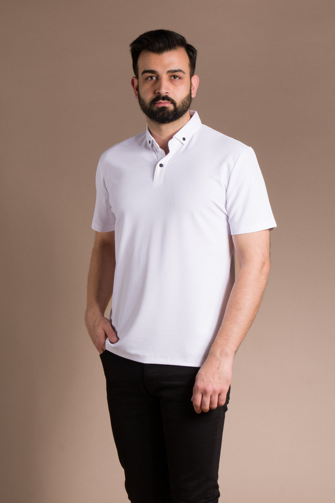 Dokulu Polo Yaka T-Shirt