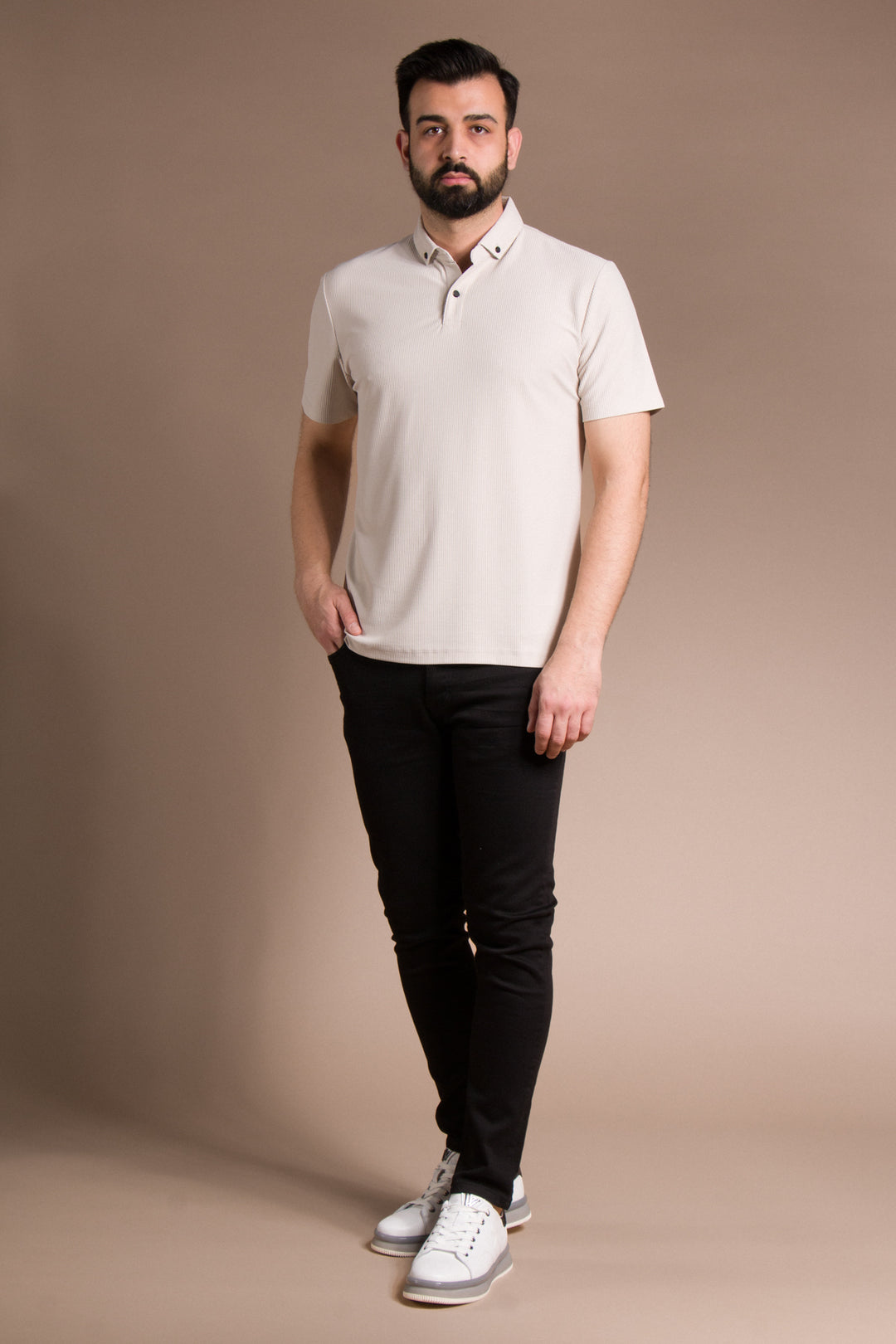 Dokulu Polo Yaka T-Shirt