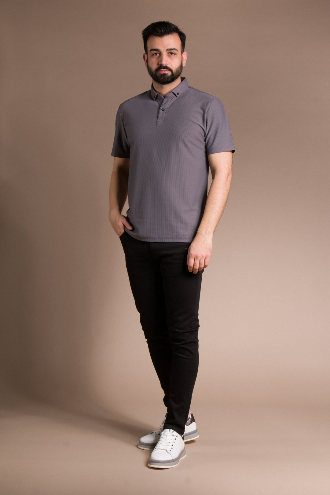 Dokulu Polo Yaka T-Shirt