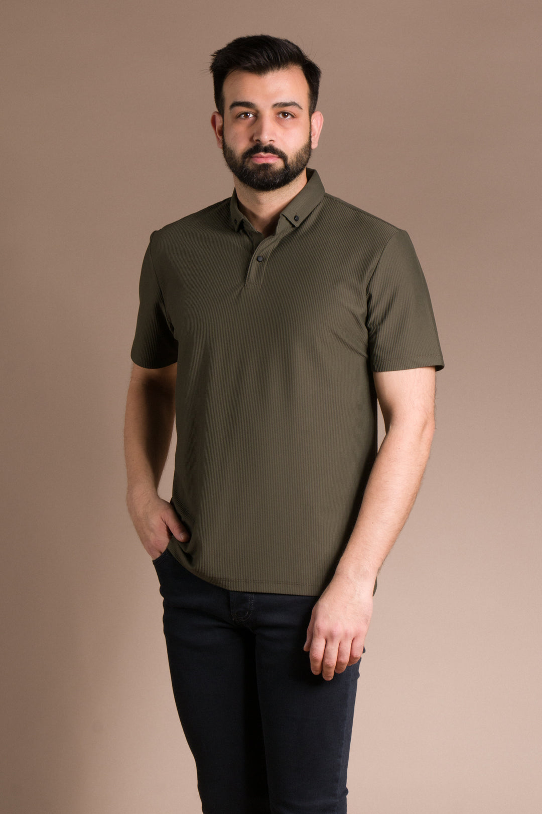 Dokulu Polo Yaka T-Shirt