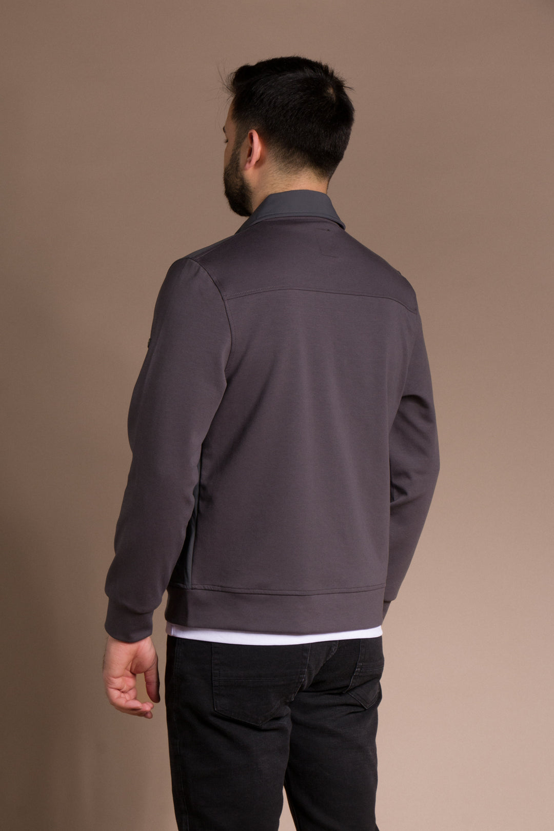 Polo Yaka Parçalı İnce Ceket