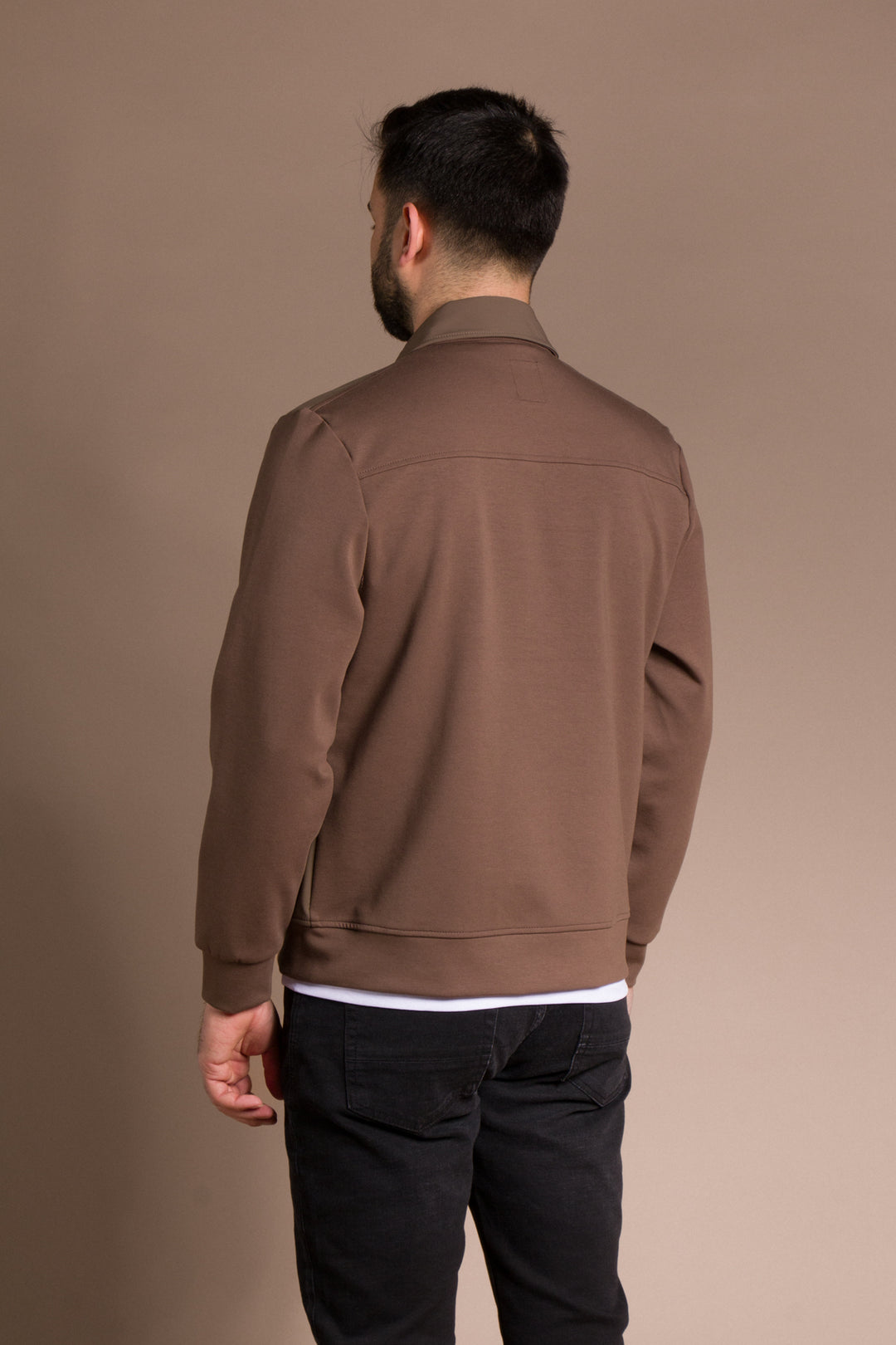 Polo Yaka Parçalı İnce Ceket