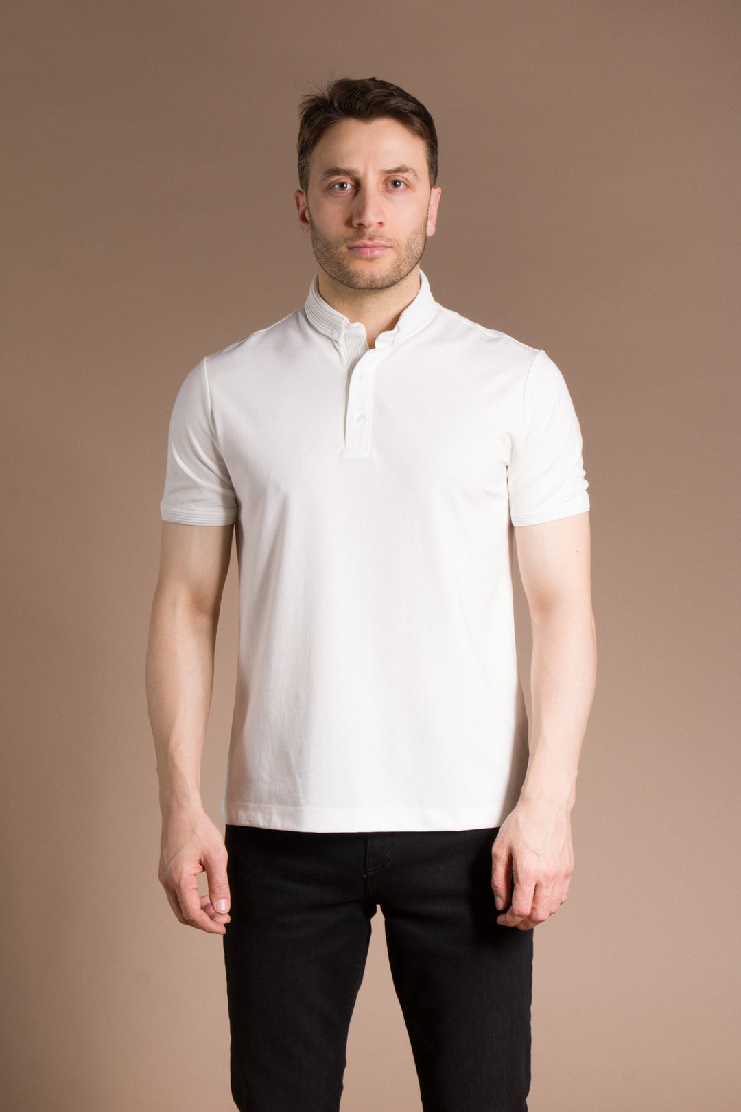 Triko Yakalı Düz Polo T-Shirt