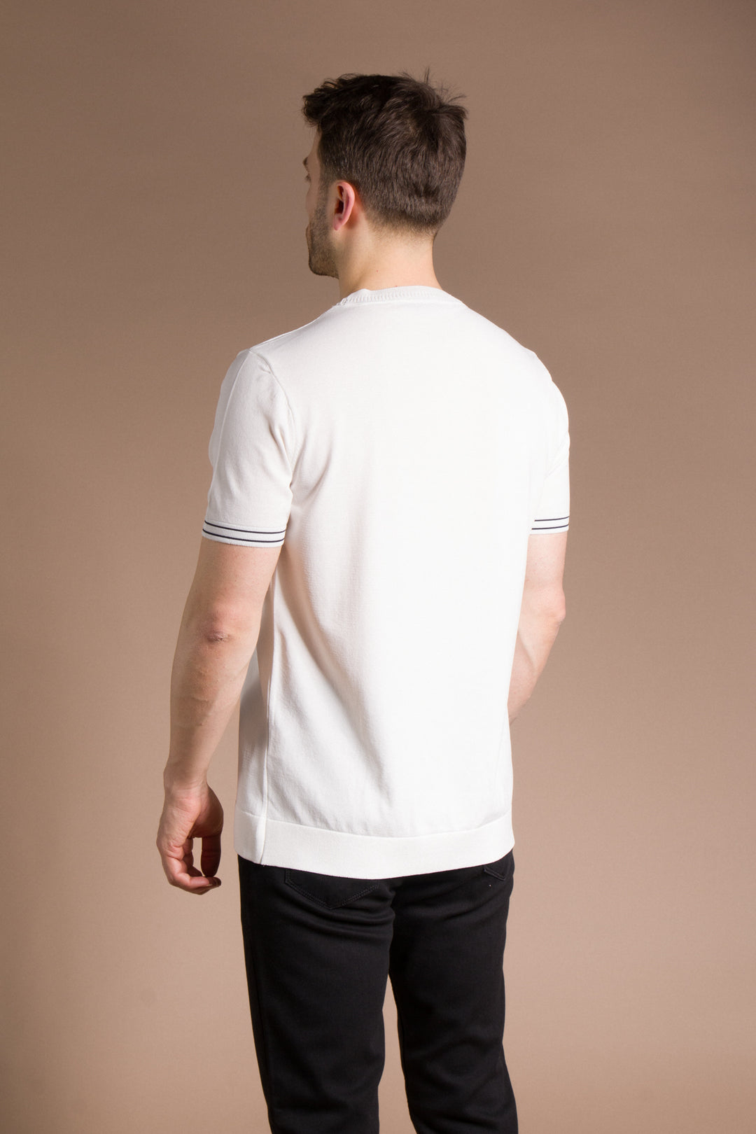 Yaka Detaylı Rayon Triko T-Shirt