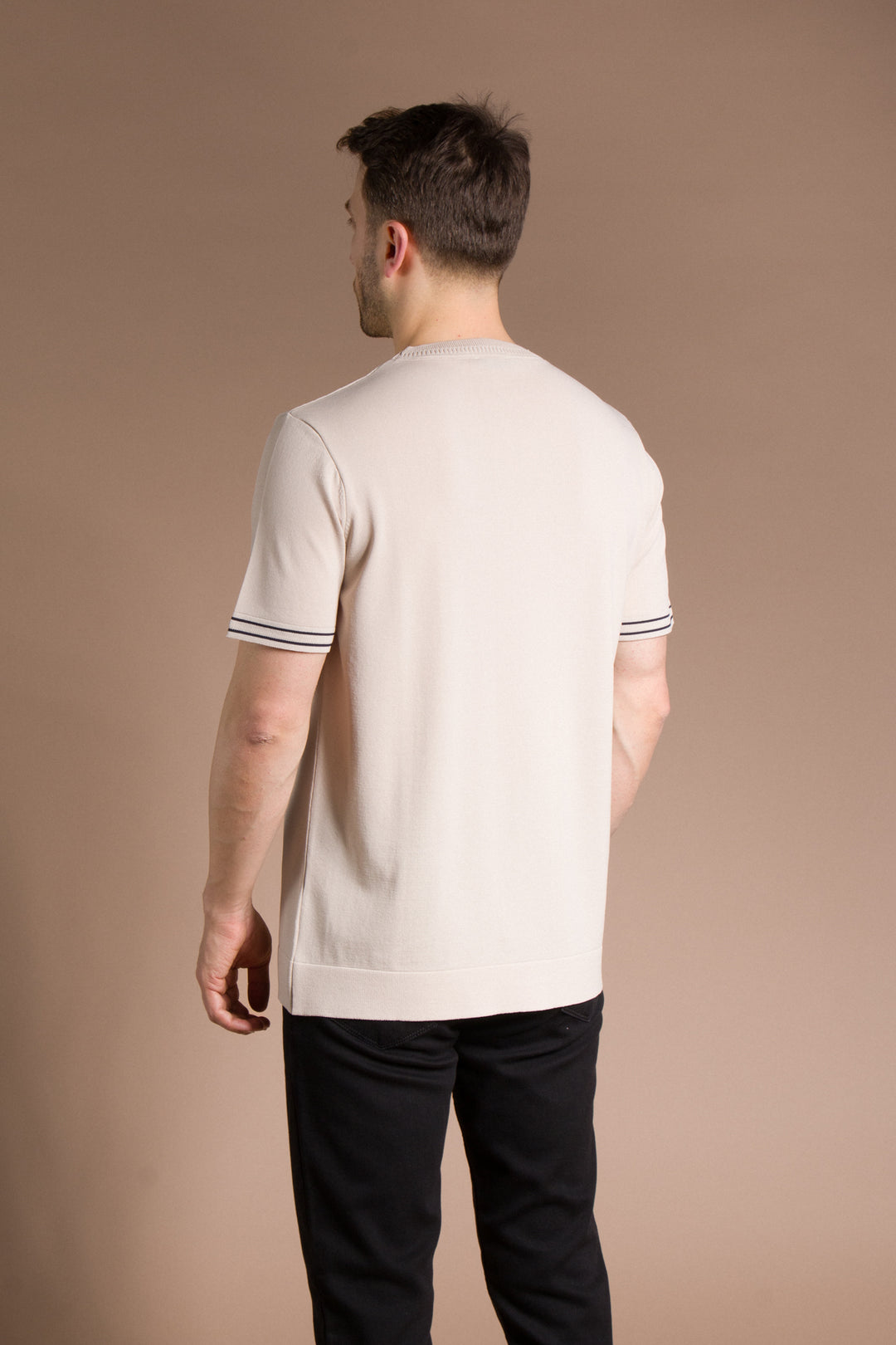 Yaka Detaylı Rayon Triko T-Shirt