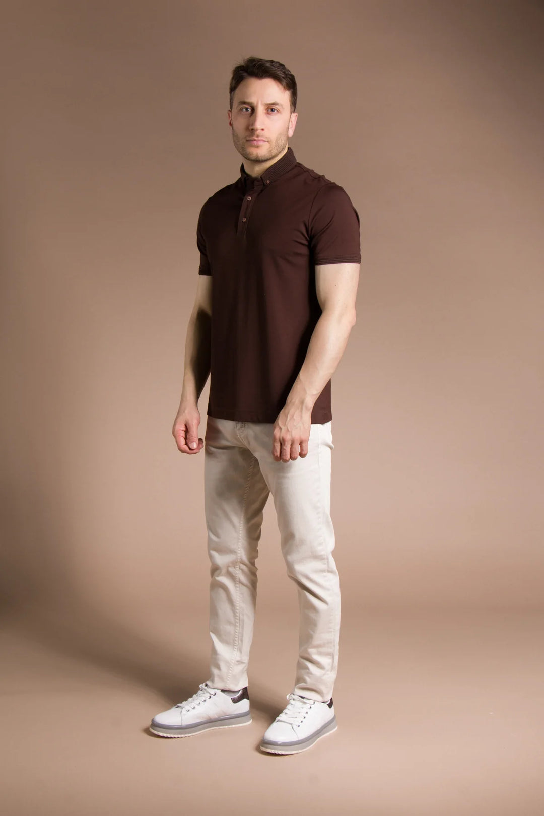 Triko Yakalı Düz Polo T-Shirt