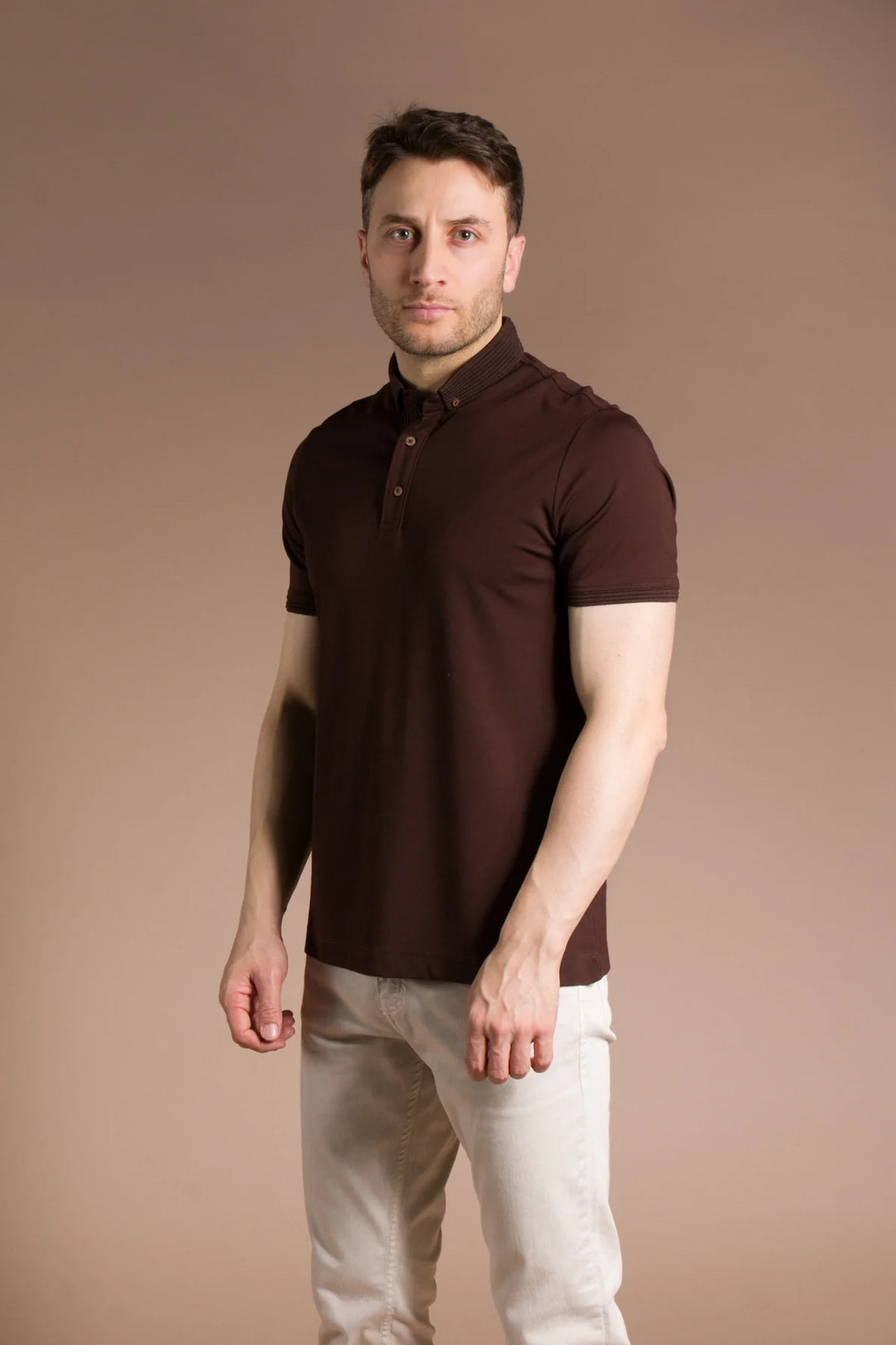 Triko Yakalı Düz Polo T-Shirt