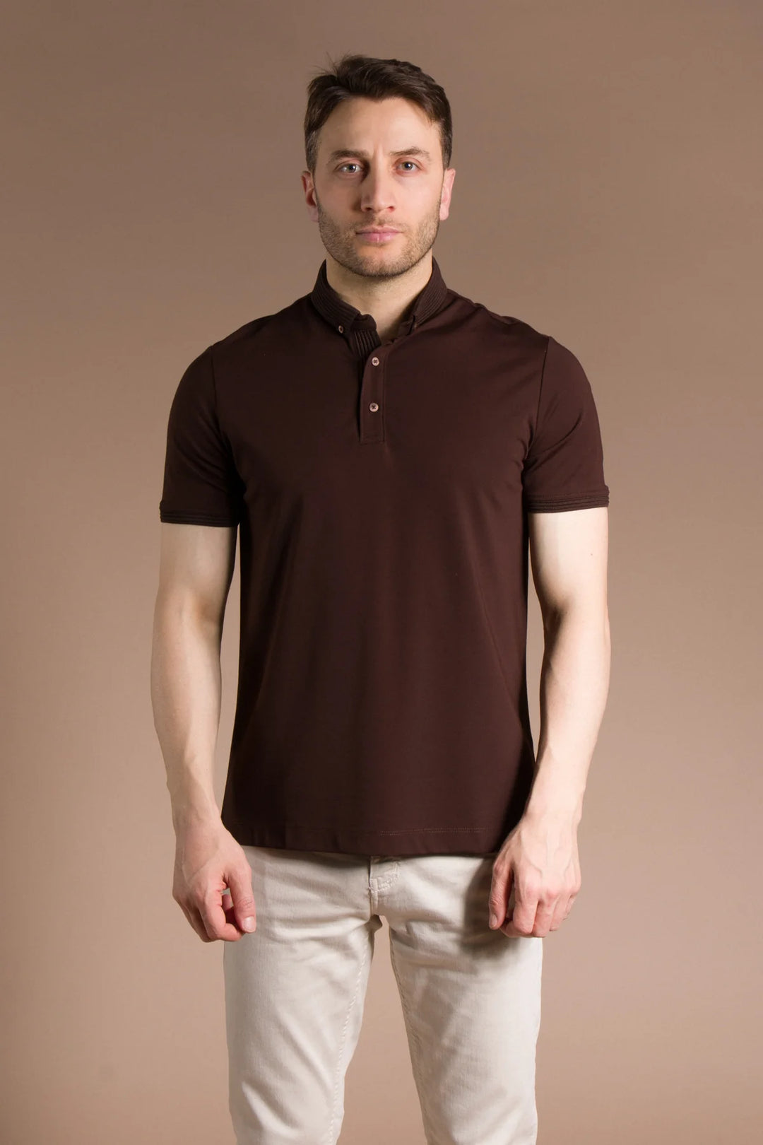 Triko Yakalı Düz Polo T-Shirt