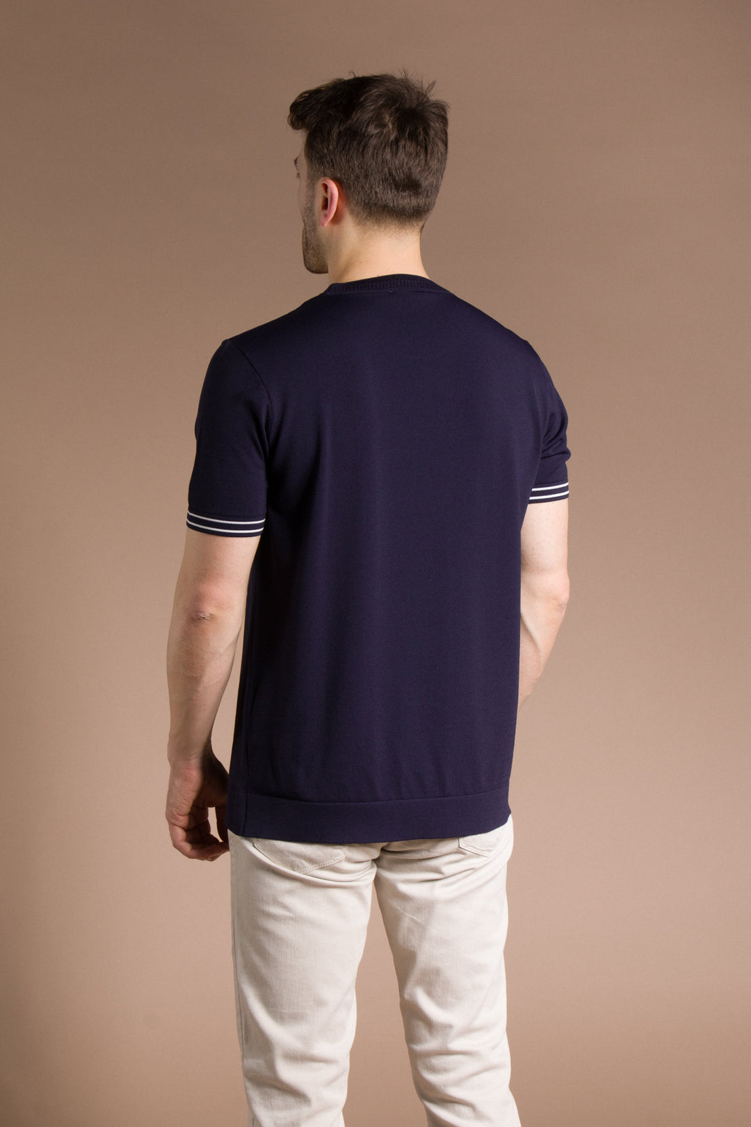 Yaka Detaylı Rayon Triko T-Shirt