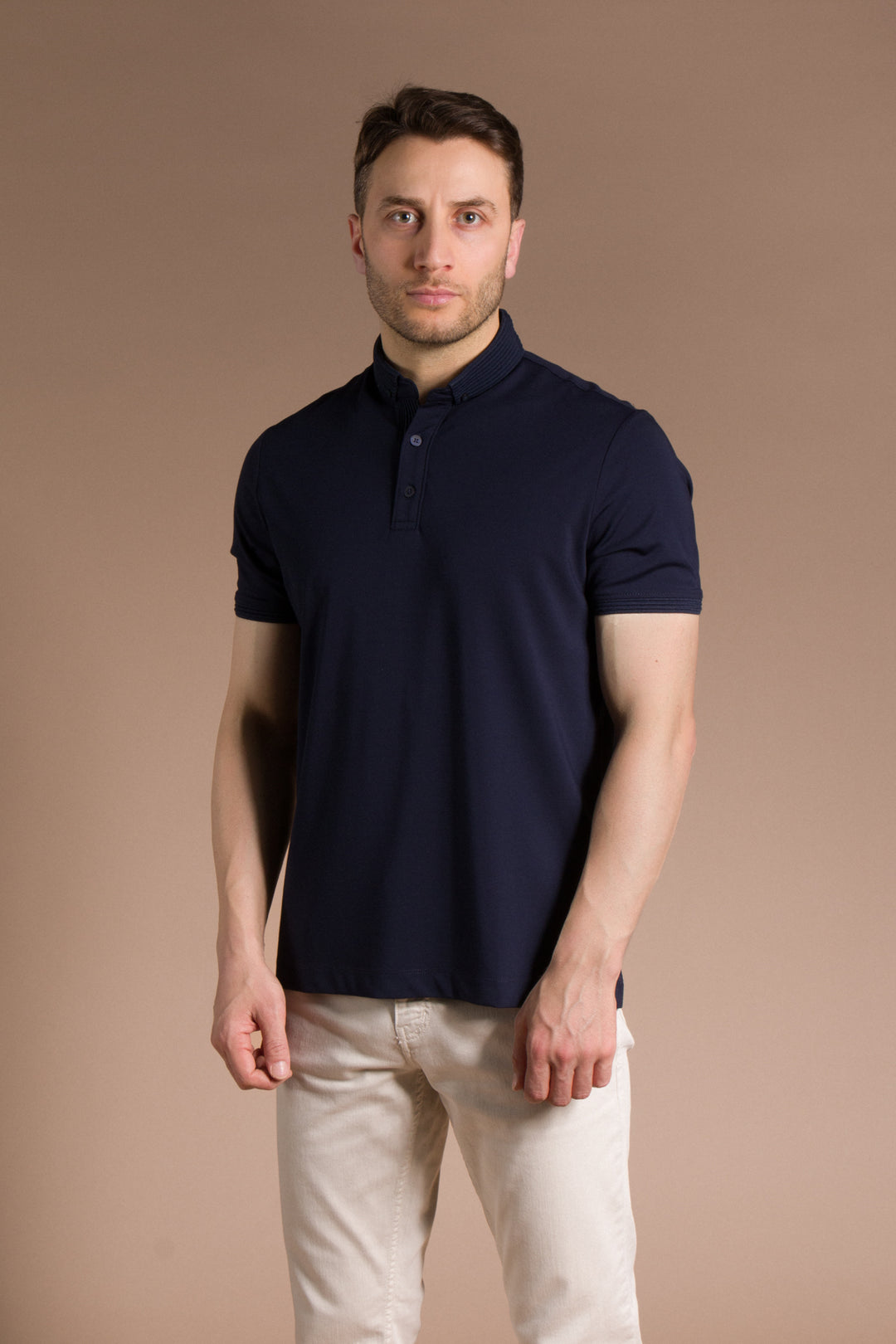 Triko Yakalı Düz Polo T-Shirt