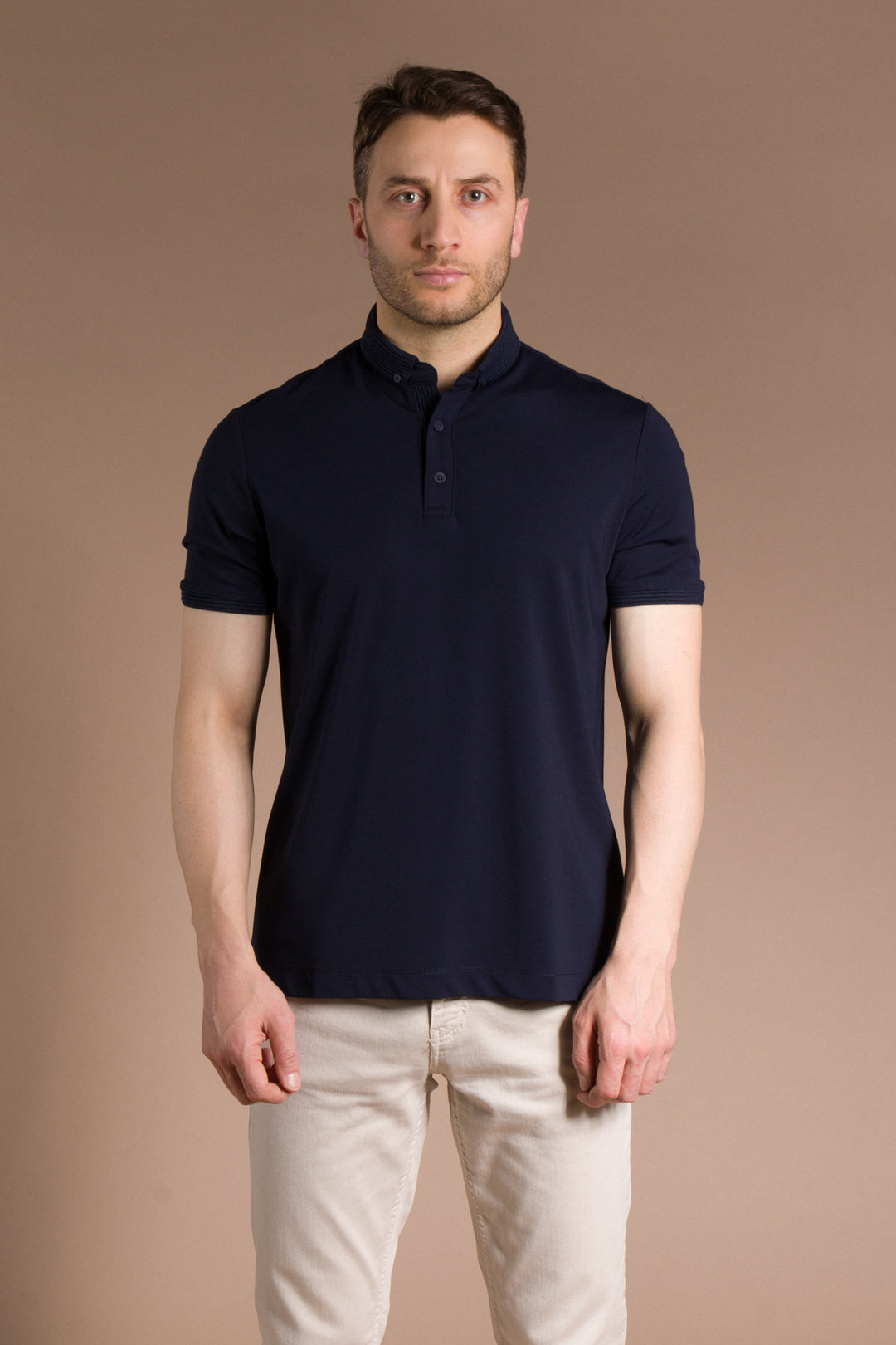 Triko Yakalı Düz Polo T-Shirt