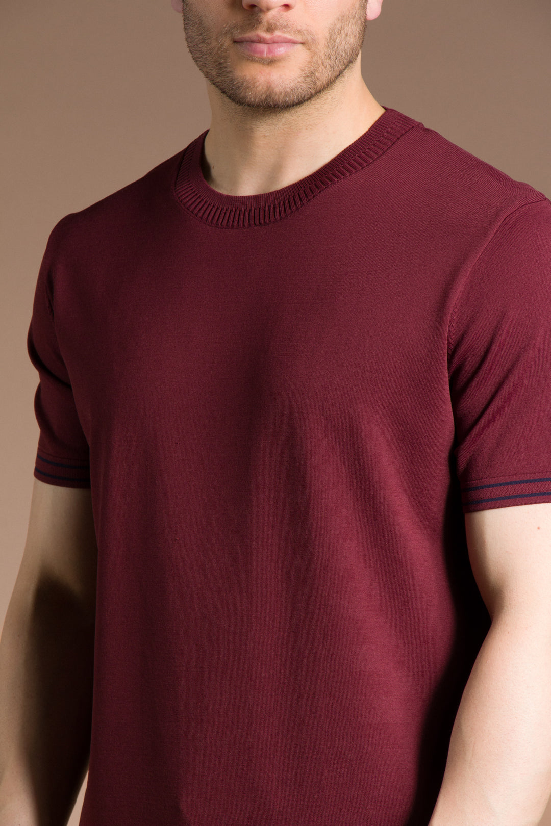 Yaka Detaylı Rayon Triko T-Shirt