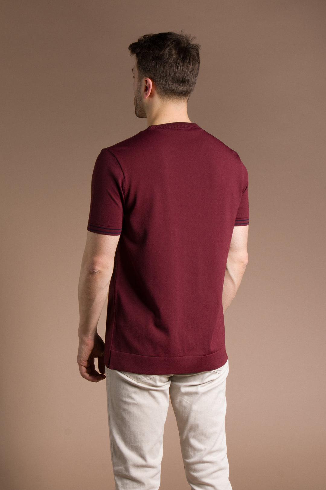 Yaka Detaylı Rayon Triko T-Shirt