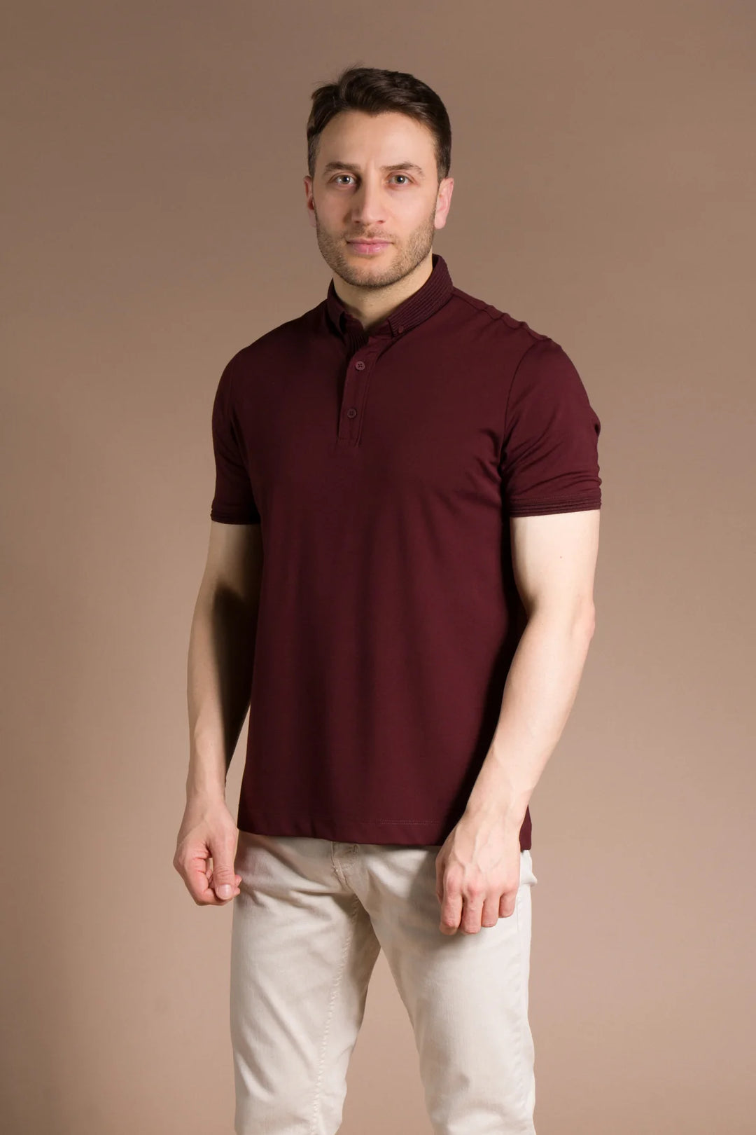 Triko Yakalı Düz Polo T-Shirt