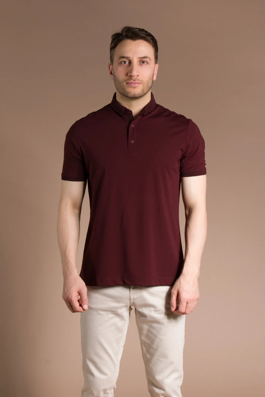 Triko Yakalı Düz Polo T-Shirt