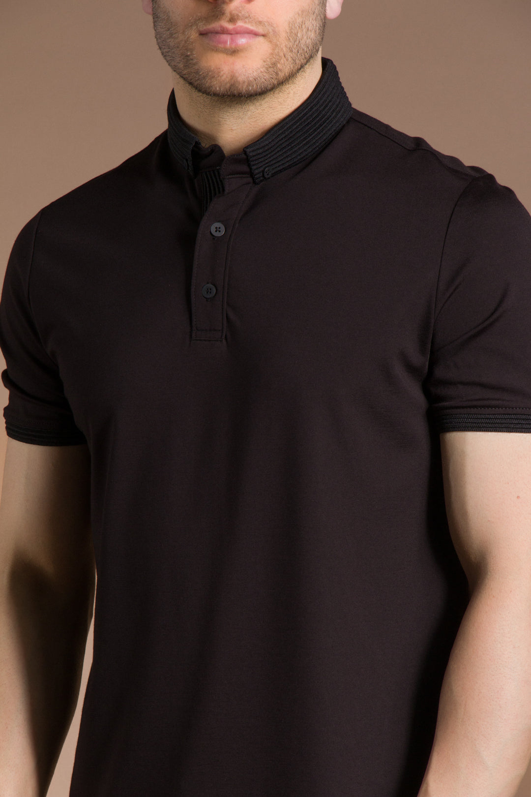 Triko Yakalı Düz Polo T-Shirt