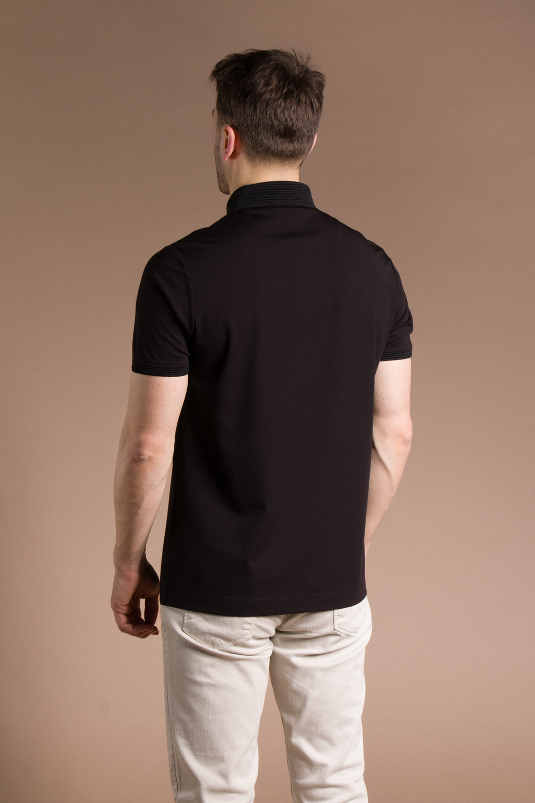 Triko Yakalı Düz Polo T-Shirt