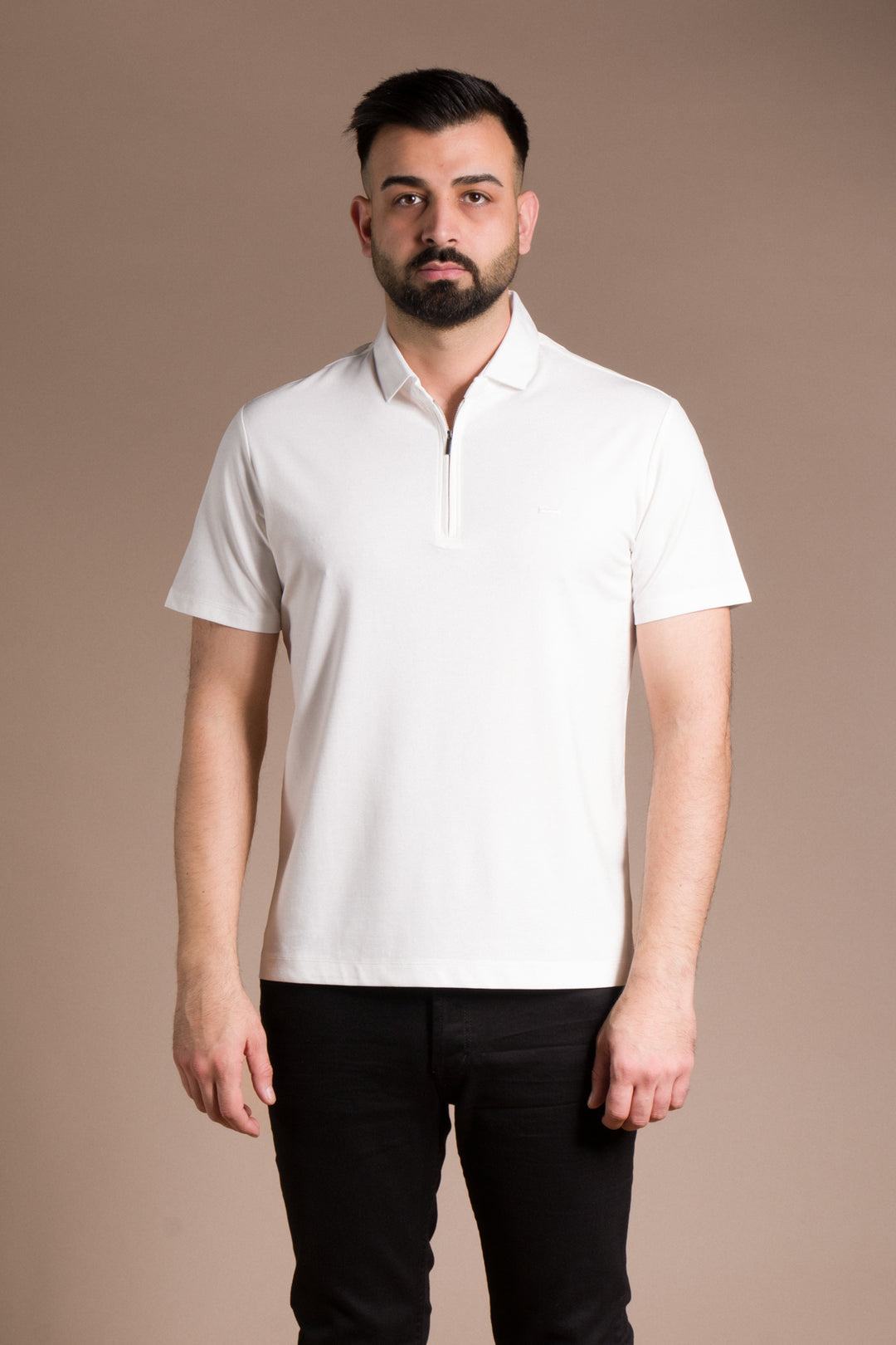 Fermuar Detaylı Polo Yaka T-Shirt