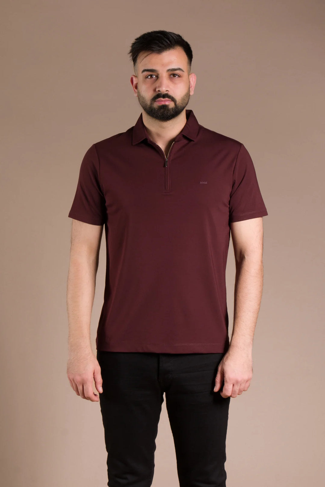 Fermuar Detaylı Polo Yaka T-Shirt