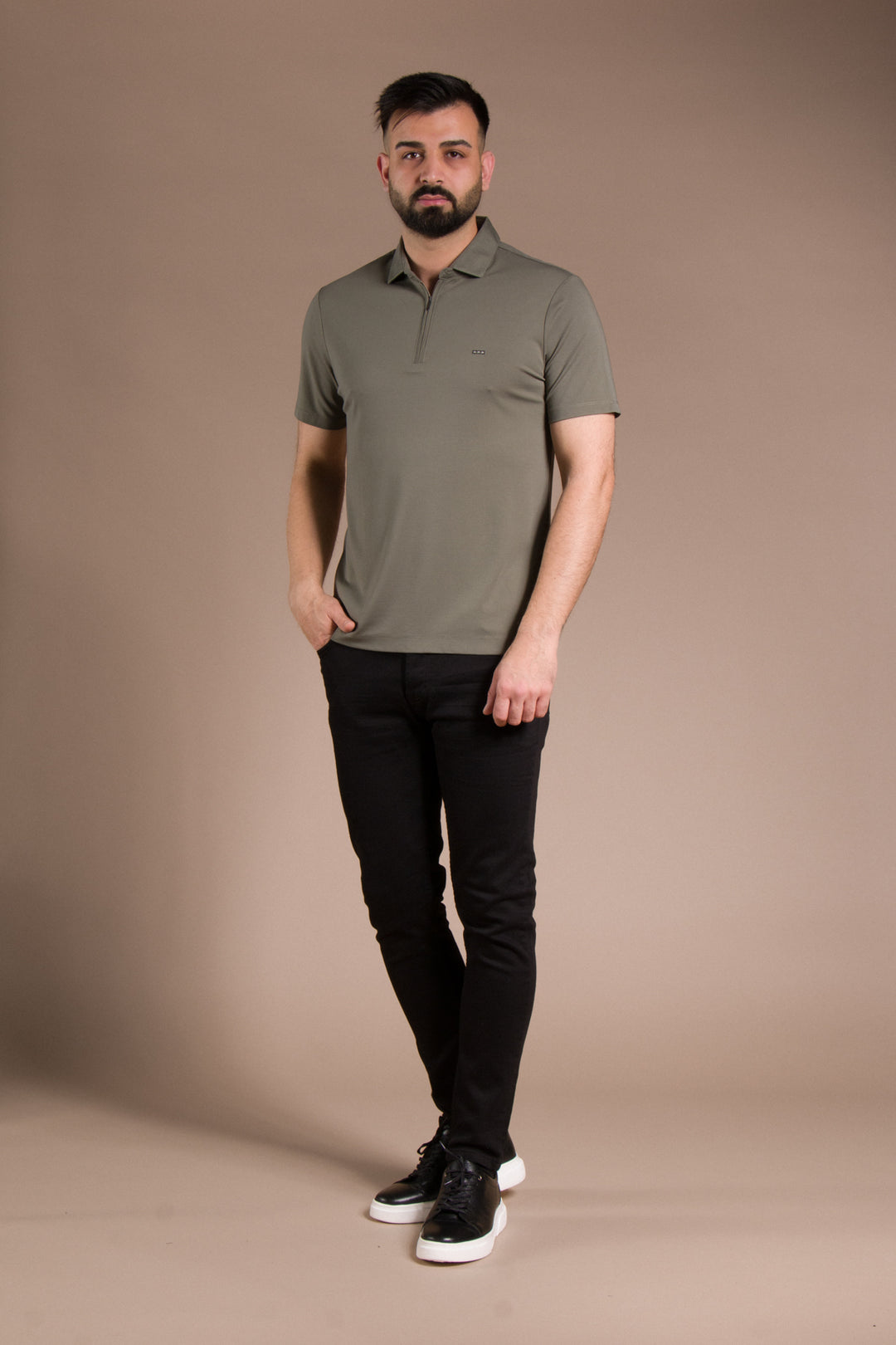 Fermuar Detaylı Polo Yaka T-Shirt